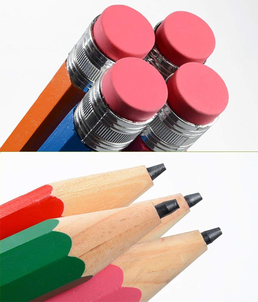 Big Pencils for Kids - Giant Wooden Jumbo Pencils (Yellow) - Perfect for Classroom, Art Projects & Learning to Write