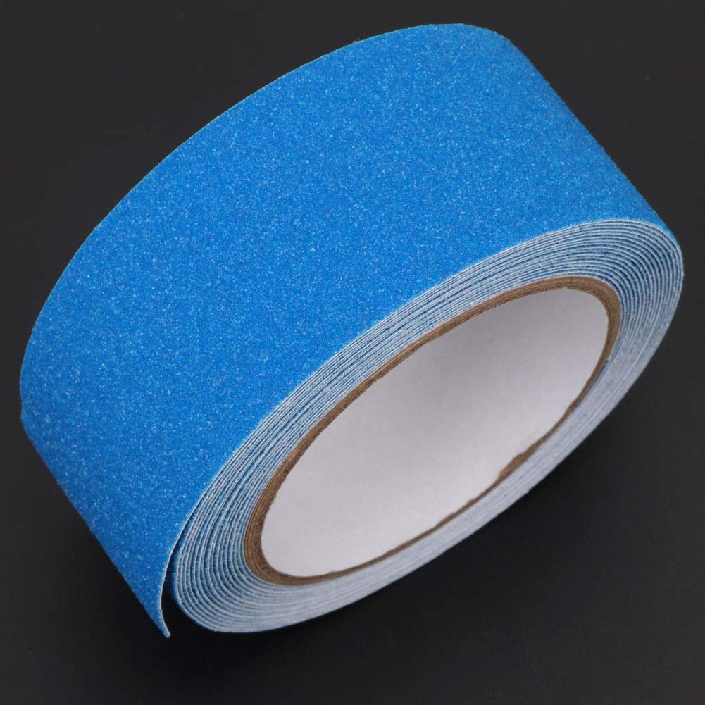 Samfox Anti-Slip Tape - Heavy Duty PVC with Quartz Grit Non-Slip Safety Tape (5m/16.4ft) for Stairs, Swimming Pools, Showers, Ramps & Wet Floors | Waterproof Slip-Resistant Grip Tape for Indoor/Outdoor Use