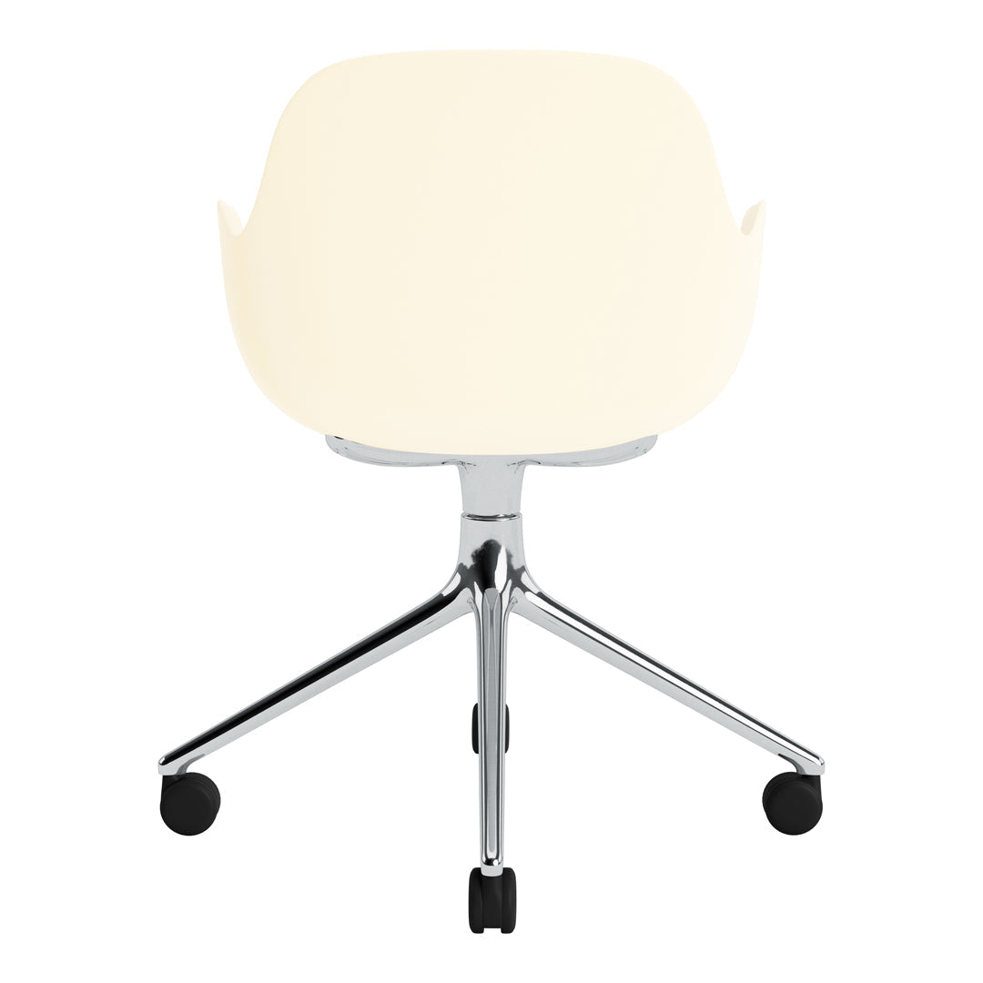 Modern Form Armchair with 4-Wheel Swivel Base - Ergonomic Office Chair for Home & Workspace - Perfect for Desks, Living Rooms, and Study Areas