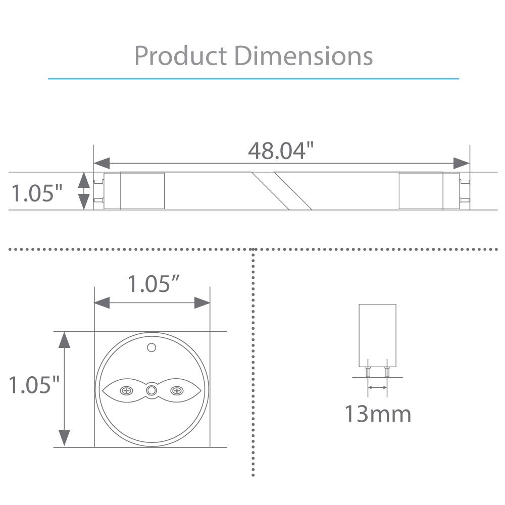 Euri Lighting T8 4ft LED Tube Light - 18W 2300 Lumens 4000K, Direct Wire or Ballast Compatible, Non-Dimmable, Damp Rated, 5-Year Warranty - Perfect for Offices, Warehouses, and Commercial Lighting