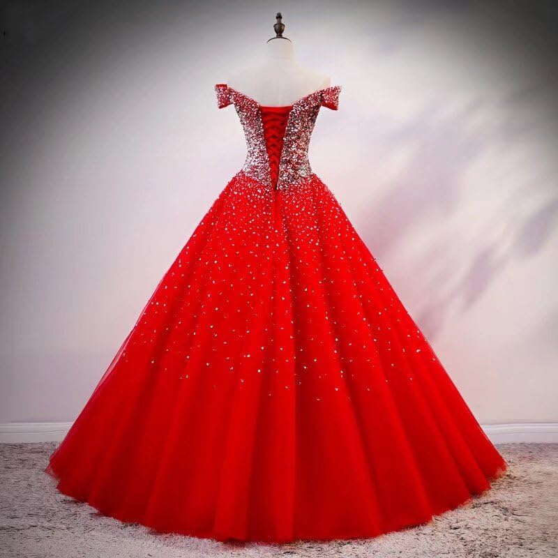 Sparkling Beaded Sequins Off-the-Shoulder Quinceanera Dress 2025 | Sweet 16 Prom Gown | Perfect for Quinceañeras, Prom Nights & Special Occasions