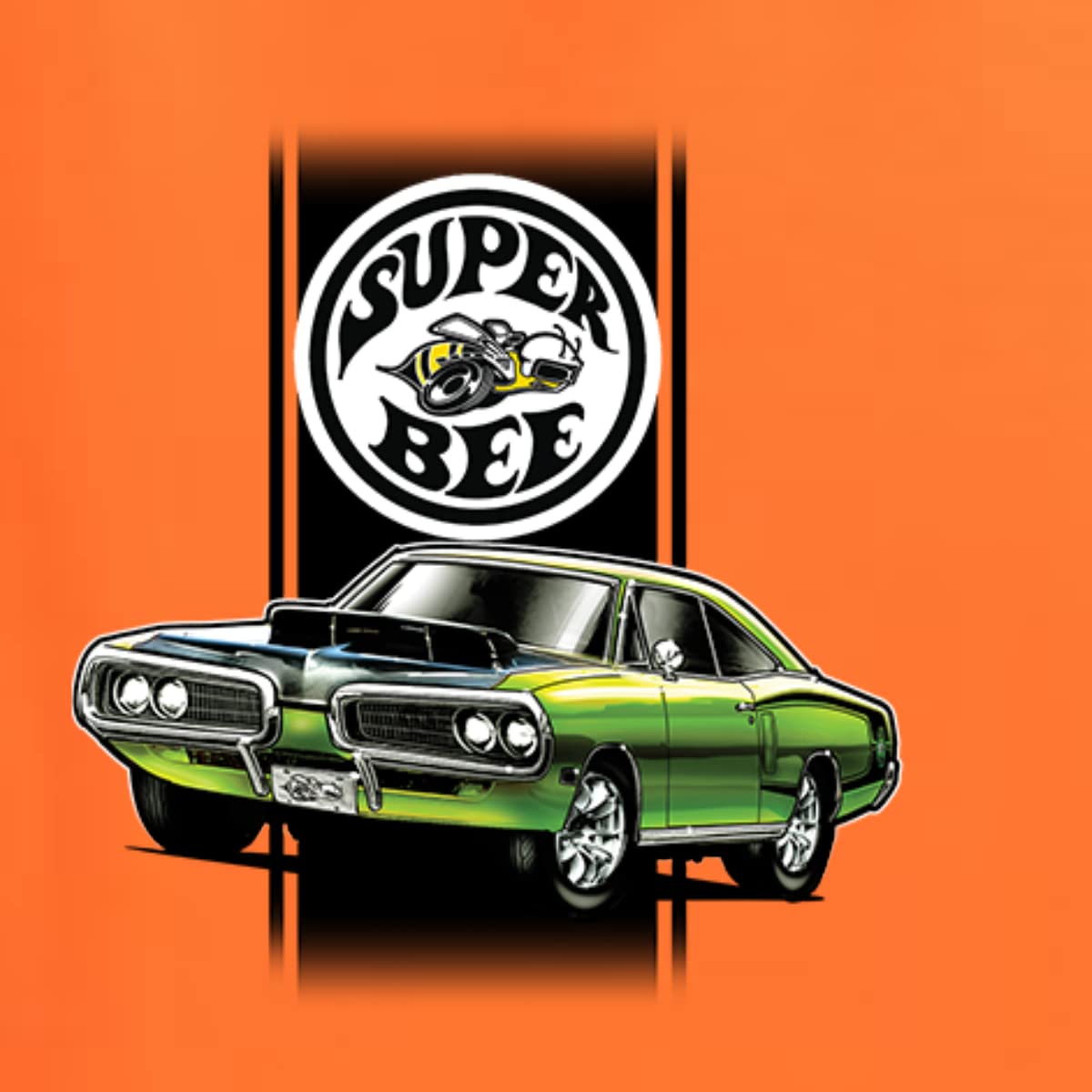 Vintage Dodge Super Bee Classic Hot Rod Racing Cars & Trucks Graphic T-Shirt for Men - Retro Muscle Car Enthusiast Tee for Casual Wear, Car Shows & Automotive Events