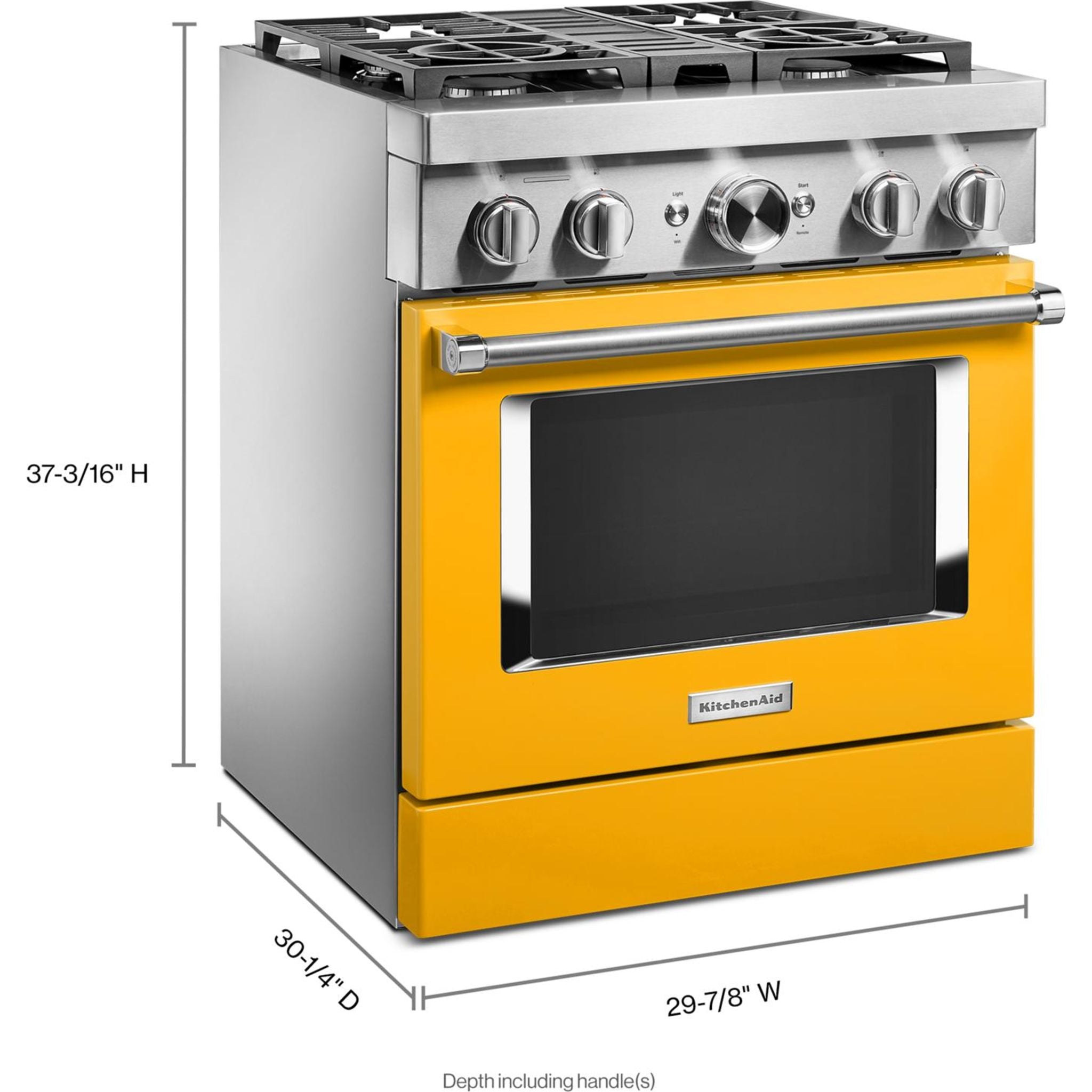 KitchenAid KFDC500JYP 30-inch Dual Fuel Range with Convection Oven - Yellow Pepper Color - Perfect for Home Cooking, Baking & Professional Style Kitchens