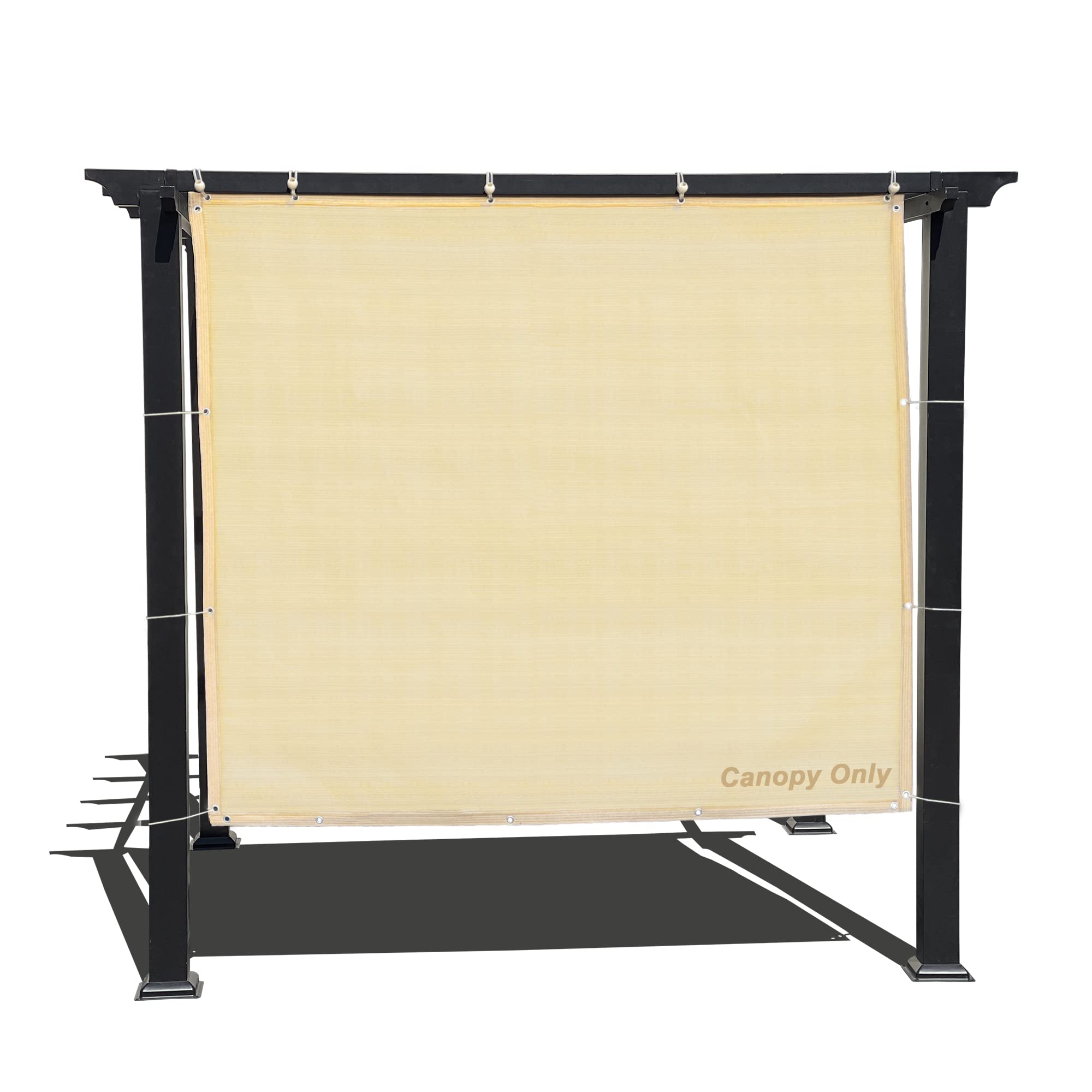 Alion Home 8' x 16' Sun Shade Privacy Screen with Grommets - UV Resistant Outdoor Shade Cloth for Patio, Pergola, Balcony & Window Cover - Breathable Banha Beige Fabric for Sun Protection & Privacy - Perfect for Backyard, Deck & Poolside Relaxation