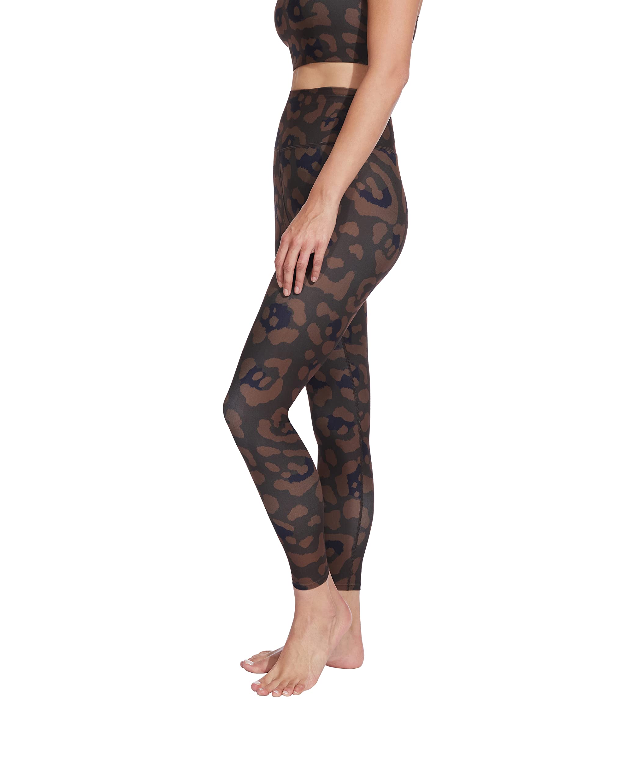 Sage Women's High Waisted Tummy Control Leggings - Yoga, Pilates, Running, Workout & Casual Wear - Demitasse Jungle Cat Print - Medium Size - Perfect for Gym, Lounge & Outdoor Activities