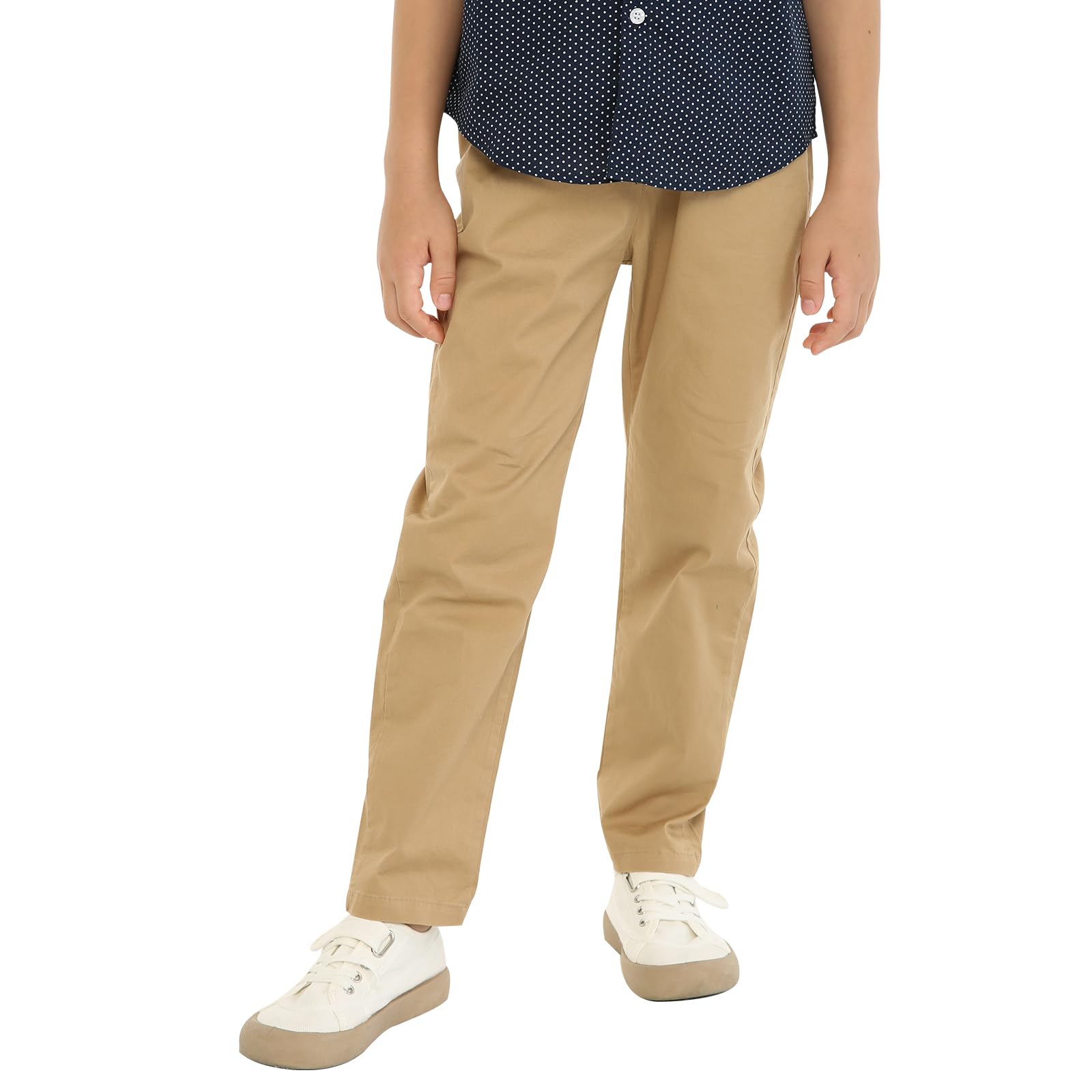LittleSpring Boys School Pants - Elastic Waist for Comfort & Play