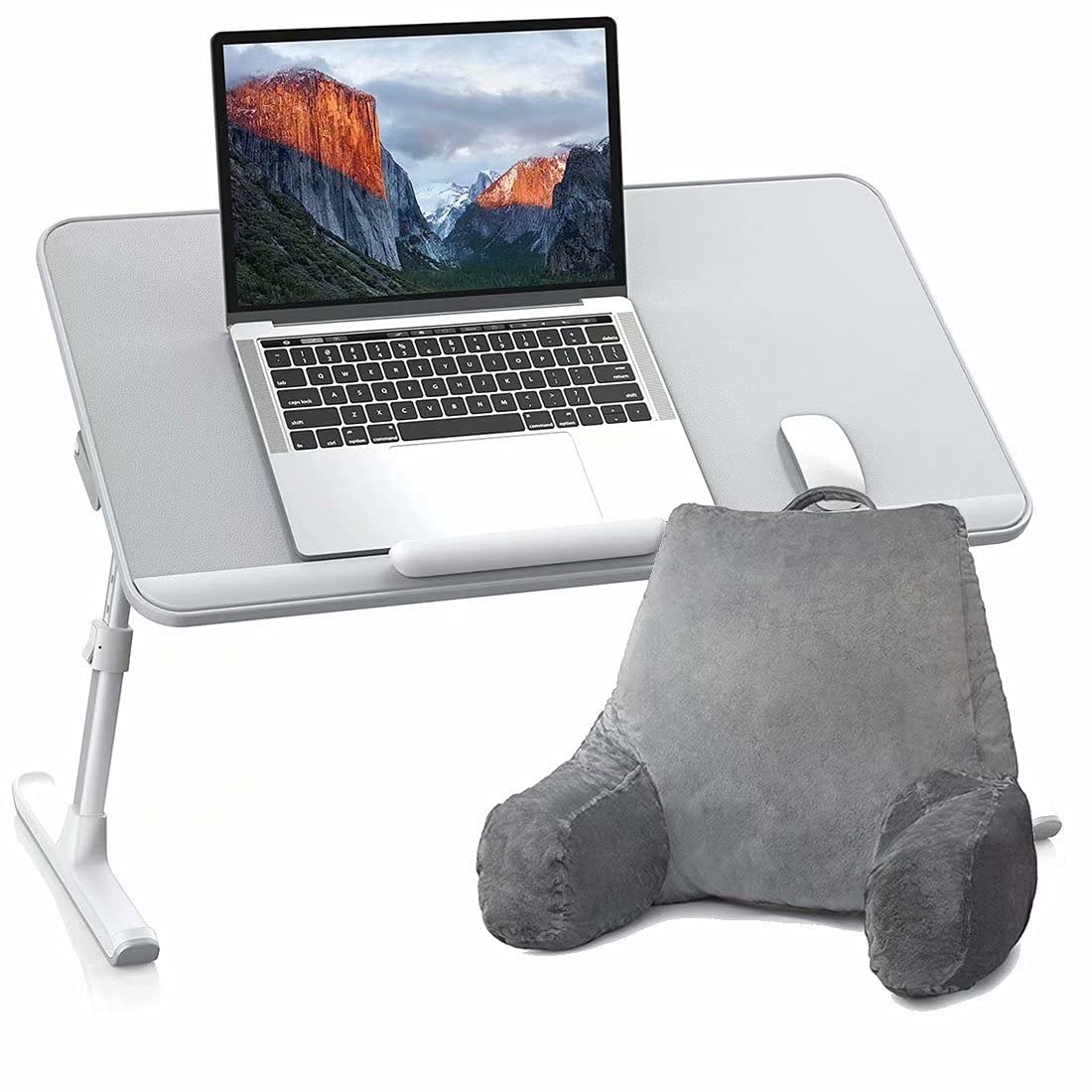 Adjustable Laptop Desk for Couch & Bed - Foldable Laptop Tray Table with Soft Cushion - Portable Lap Desk for Work, Study, Gaming, Drawing & Eating - Perfect for Home Office, Dorm Room & Bedroom Use