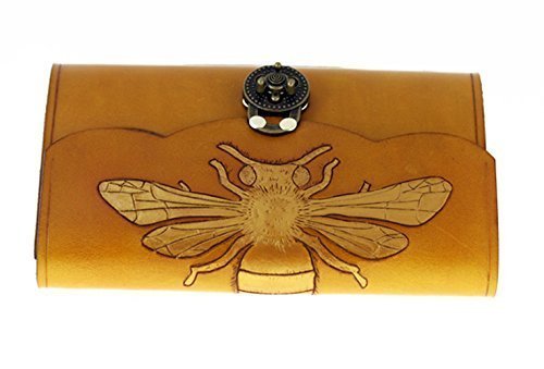 Handmade Golden Bee Leather Journal - Personalized Engraved Notebook for Writing, Sketching & Travel - Free Monogram Initials - Perfect Gift for Writers & Artists