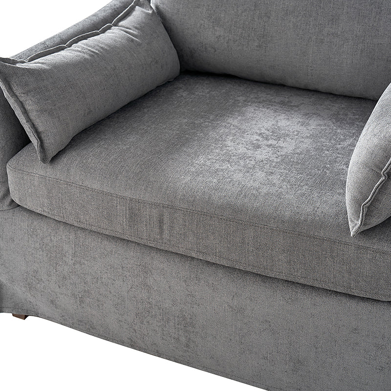 Comfortable Miles Slipcovered Armchair with Large Ottoman - Perfect for Living Room, Bedroom, or Home Office Relaxation