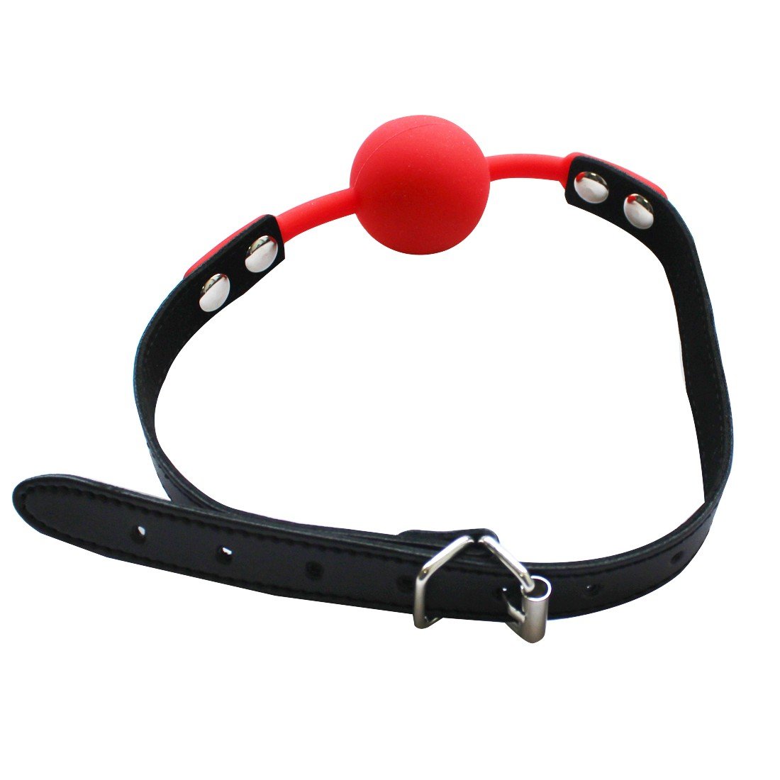 MSemis Open Breathable Leather Mouth Ball Gag for Couples - Enhance Intimacy and Playfulness in Adult Games and BDSM Scenes