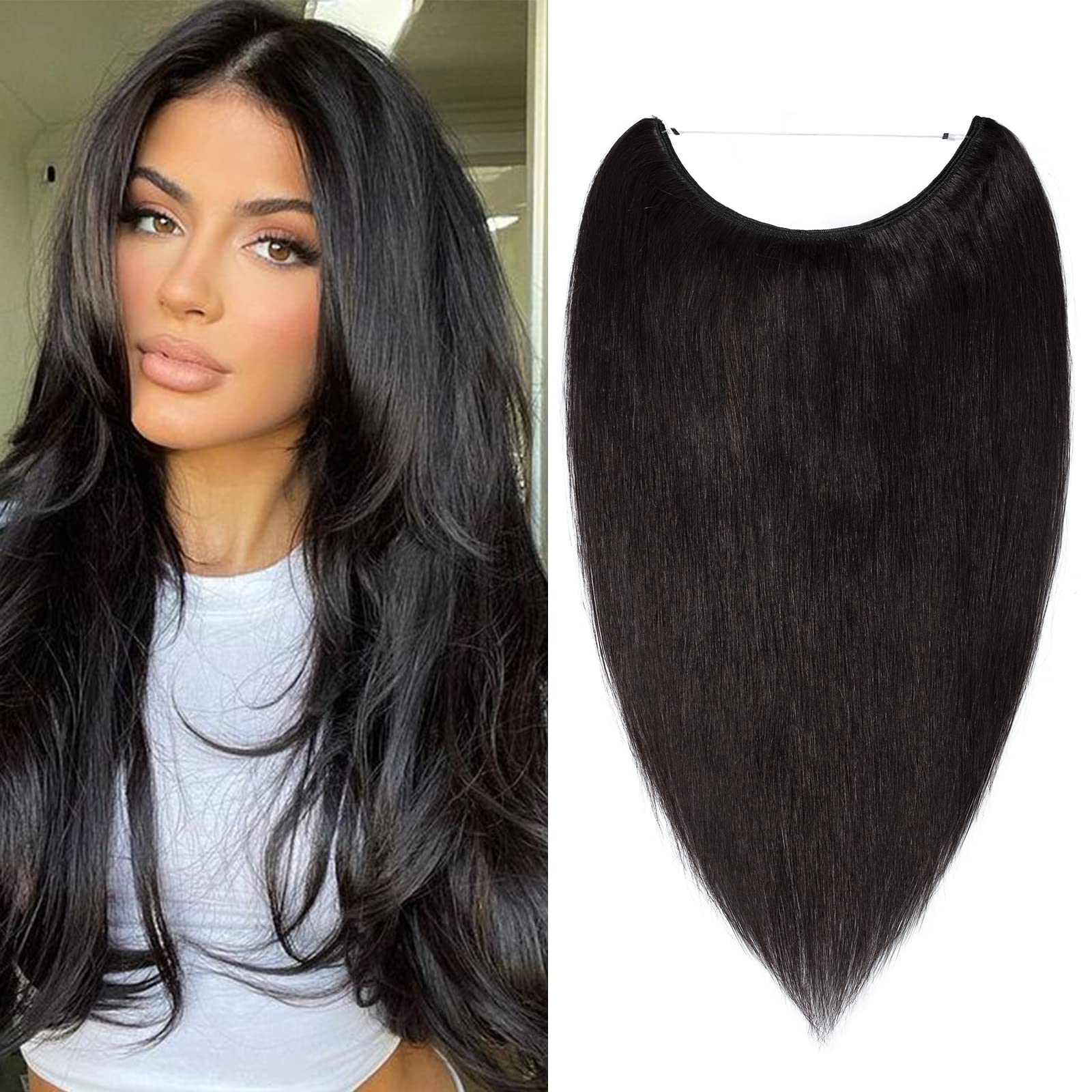 100% Remy Human Hair Invisible Wire Extensions - 18