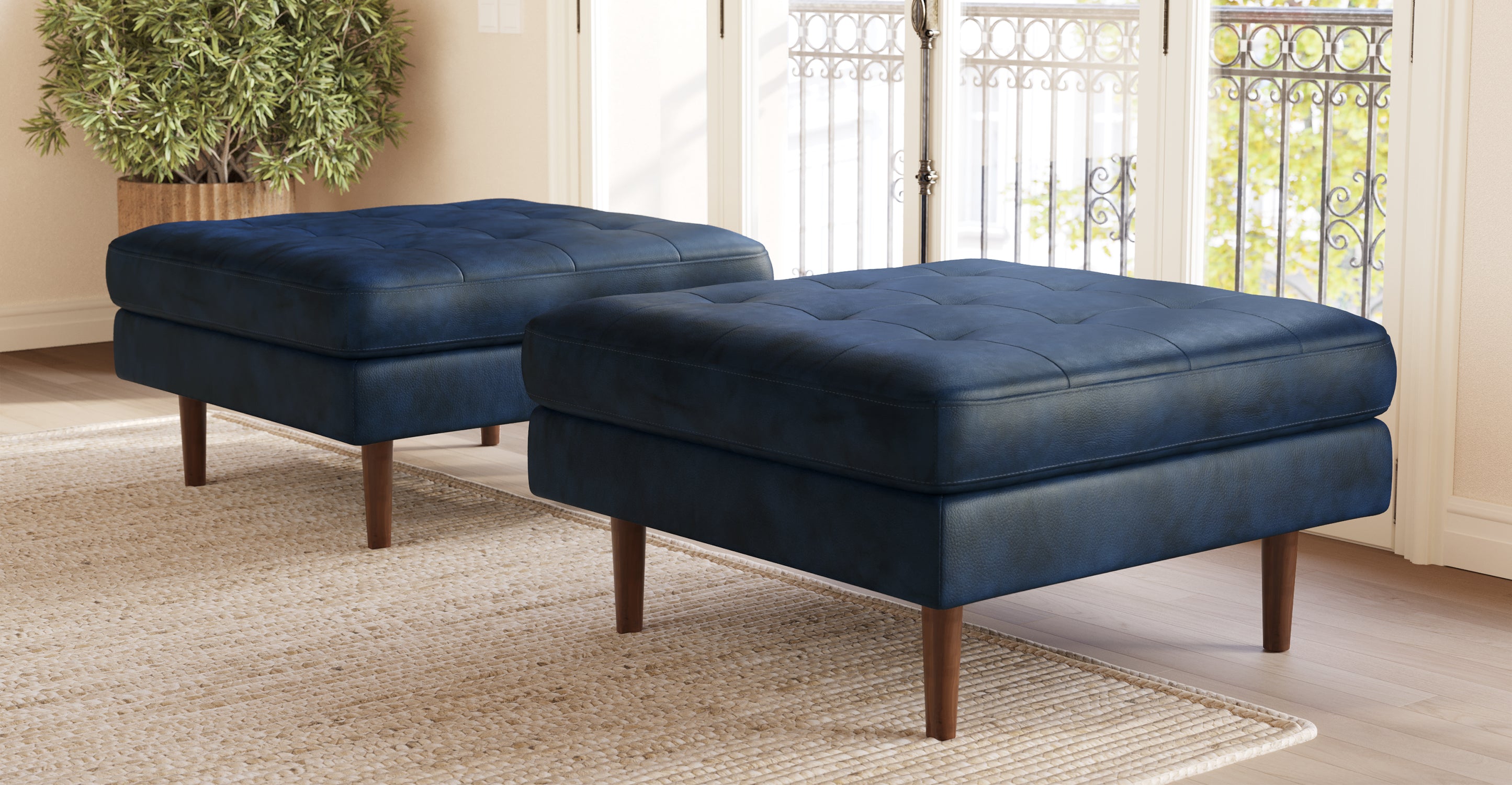 Napa Ottoman - Stylish and Comfortable Footstool for Living Room, Bedroom, or Office | Perfect for Relaxing, Reading, or Extra Seating