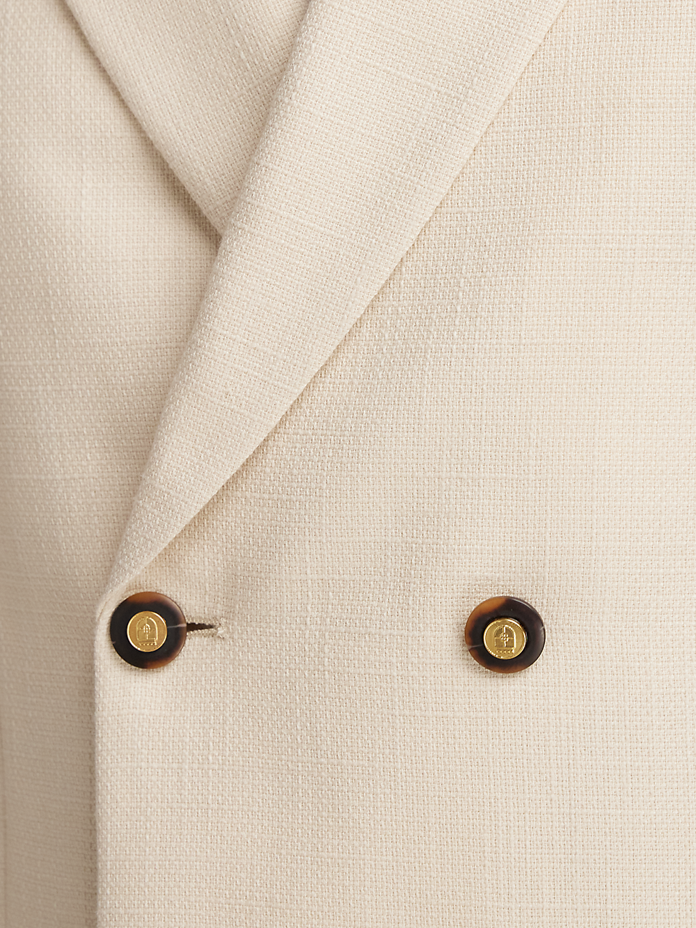 Premium Wool Blend Double Breasted Peak Lapel Blazer - Cream | Formal Business Attire, Office Wear & Special Occasions