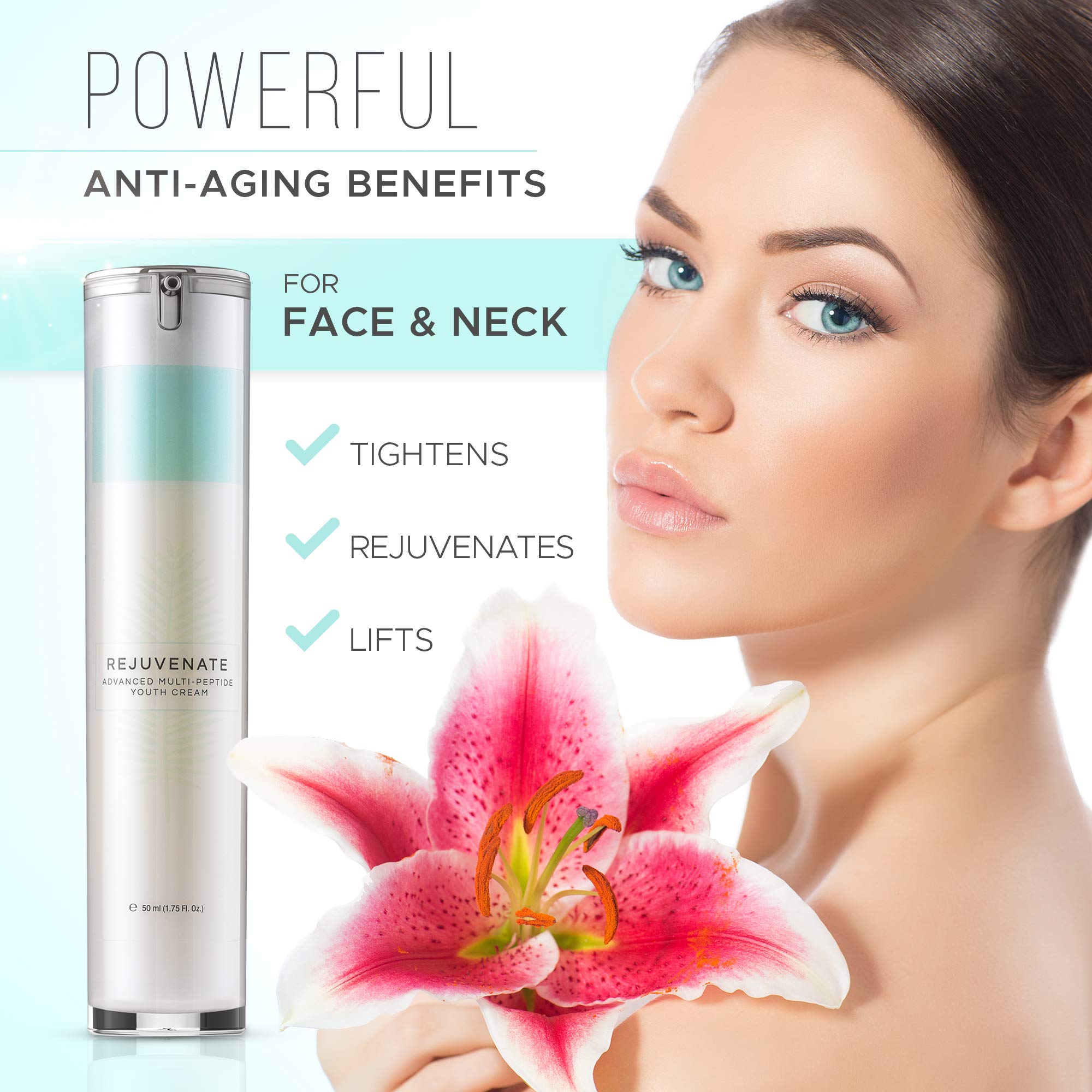 REJUVENATE Multi-Peptide Anti-Aging Cream & NOURISH Hydrating Face Moisturizer - Reduce Wrinkles, Boost Collagen, Deep Hydration for Youthful Glowing Skin | Day & Night Cream for Dry, Mature Skin