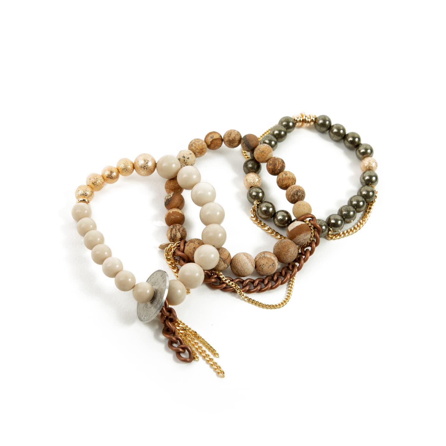Handmade Beaded Bracelets with Authentic Gemstones & Healing Crystals | Rose Gold Chain & Rose Blanc Charm | Spiritual Jewelry for Meditation, Yoga & Positive Energy | THE LACE PROJECT