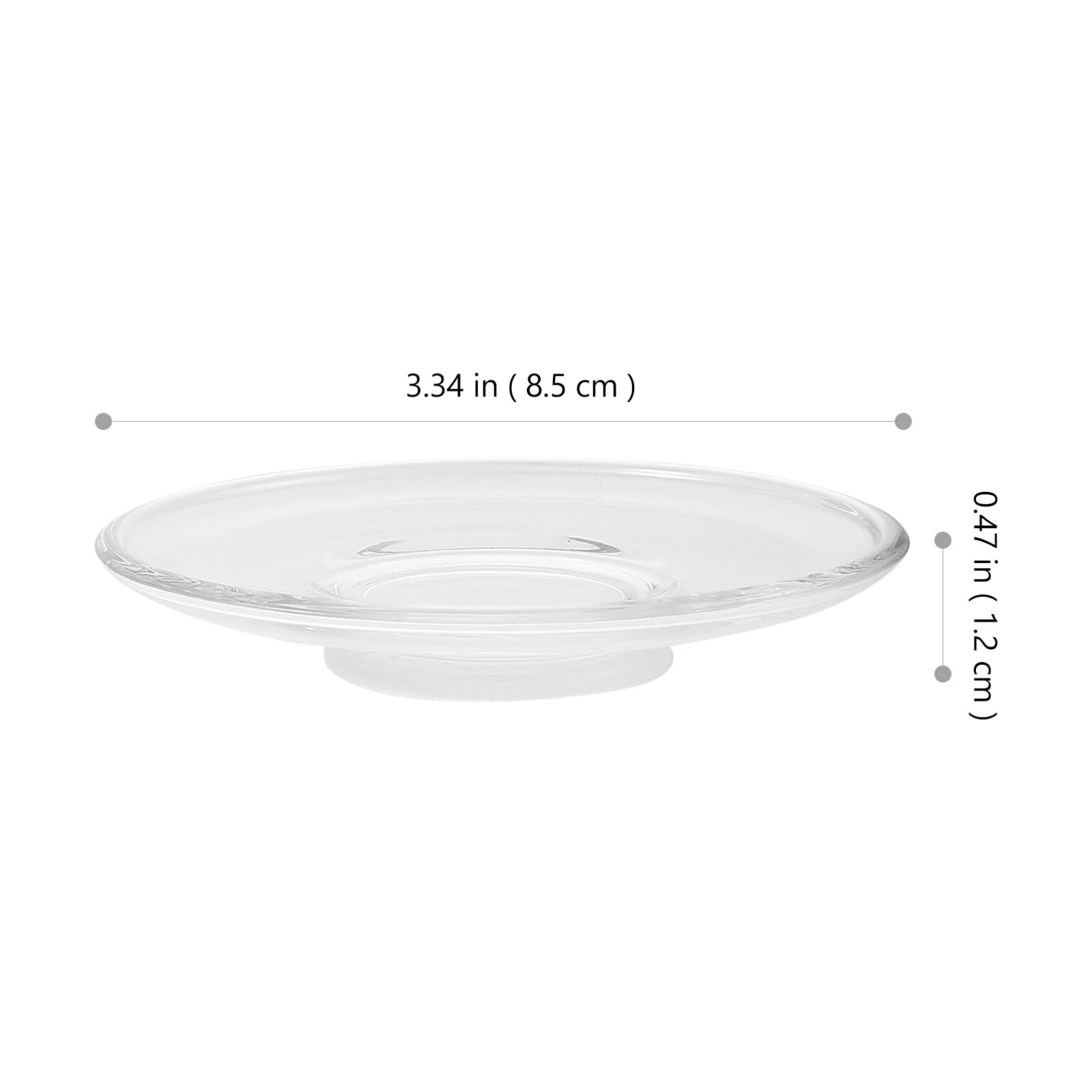 2-Pack Small Glass Plates - 8.5x8.5cm Round Tea Saucers, Snack Dishes & Dessert Plates with Tea Bag Coasters - Perfect for Christmas Serving Cookies, Fruits, Coffee & Tea Cups - Ideal for Afternoon Tea, Party Snacks & Home Decor