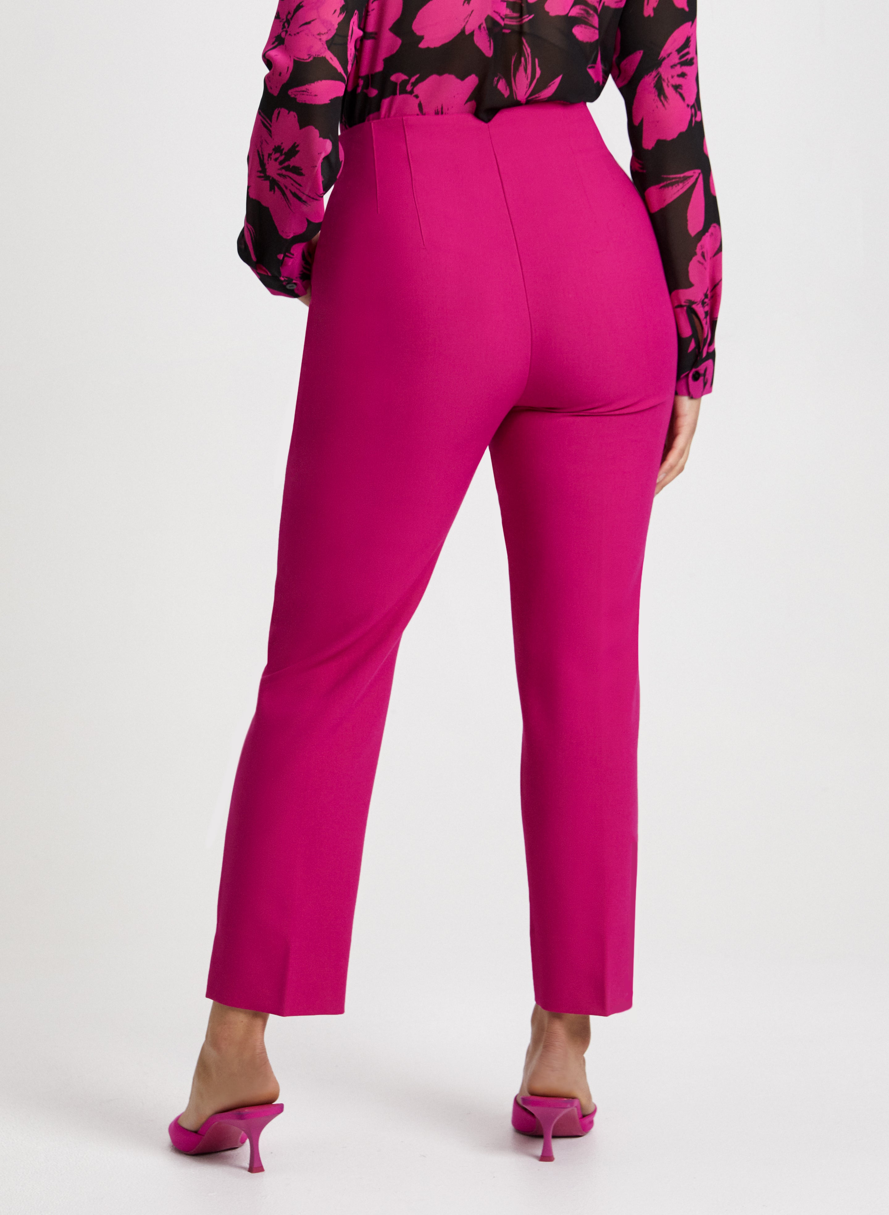 City Fit Slim Leg Pants for Women - High Waisted Stretchy Office Trousers, Comfortable Work Pants for Business Casual & Professional Wear