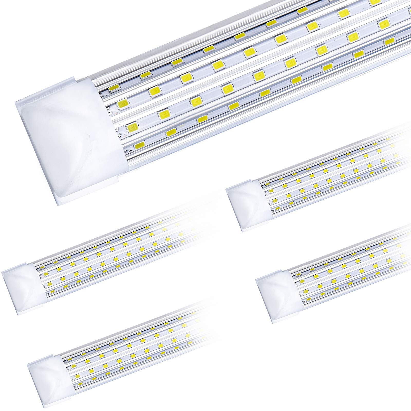 (6-Pack) FTUBET 4FT LED Shop Light - 50W 5000K Daylight White 6500LM Super Bright T8 Integrated U-Shape Fixture - Linkable Tube Lights for Garage, Warehouse, Workshop & Basement - Plug and Play - Perfect for Task Lighting and Industrial Spaces