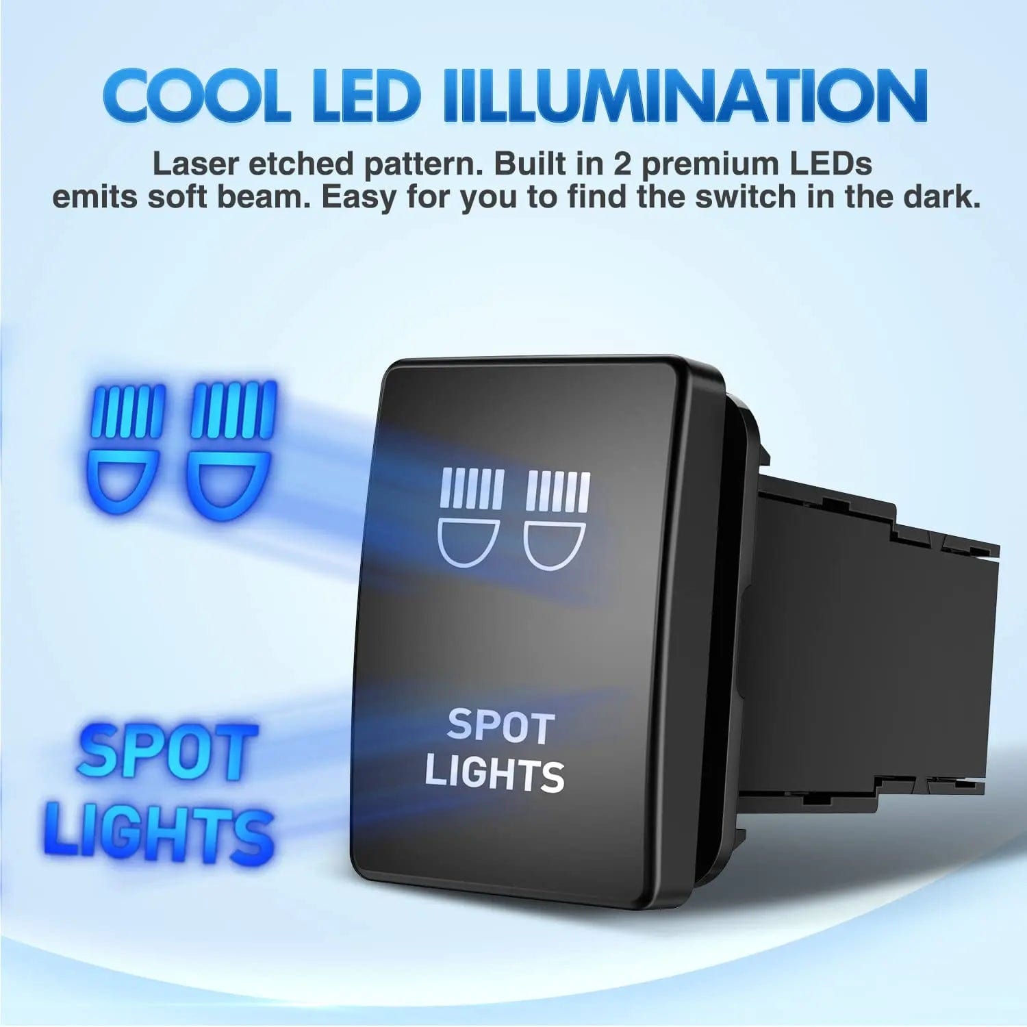 Toyota Spot Lights Push Button ON/Off Switch - Compact Waterproof Toggle for Off-Road Vehicles & Marine Use