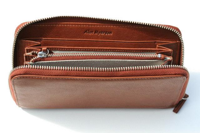 Premium Long Zip Around Wallet in Tan - Stylish & Secure RFID Blocking Leather Wallet for Men & Women - Perfect for Travel, Business & Everyday Use
