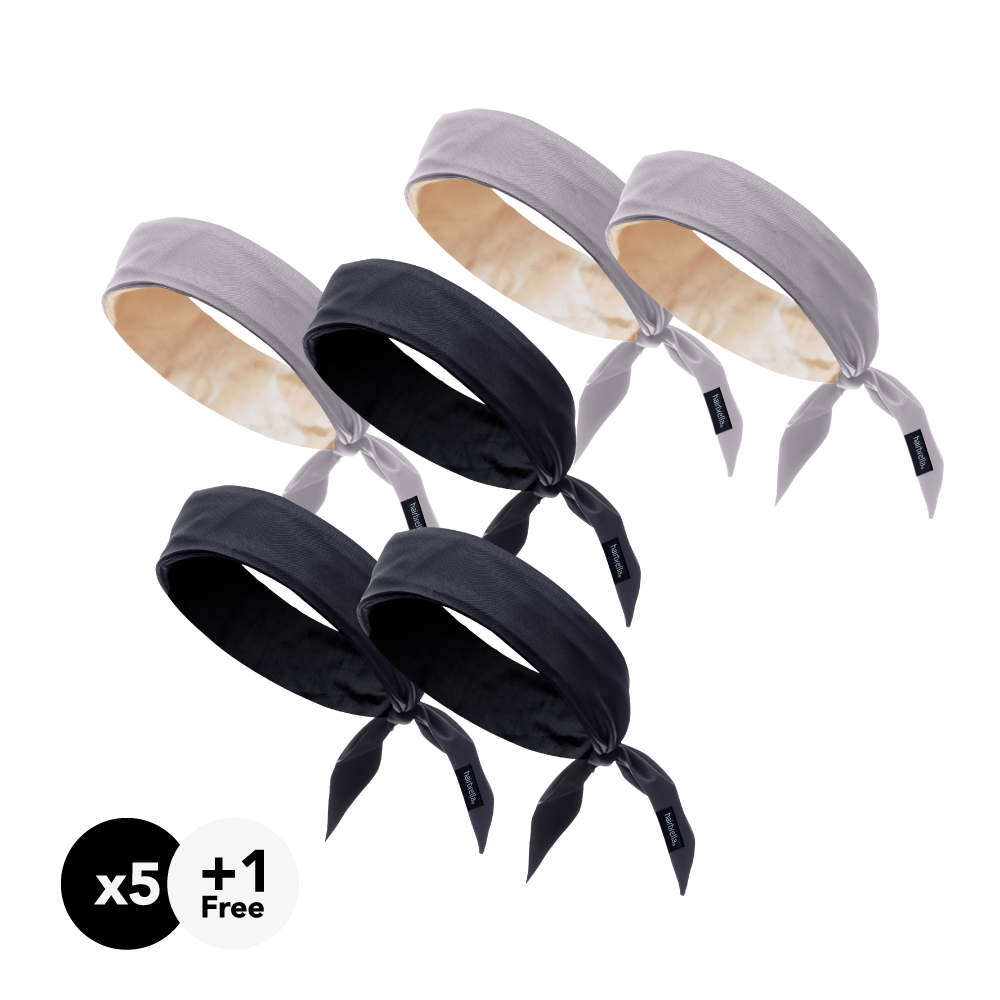 Hairbrella Adjustable Satin Lined Headband for Women - Soft Hair Protection & Styling Accessory (5-Pack + 1 Free) - Perfect for Workouts, Travel & Everyday Use