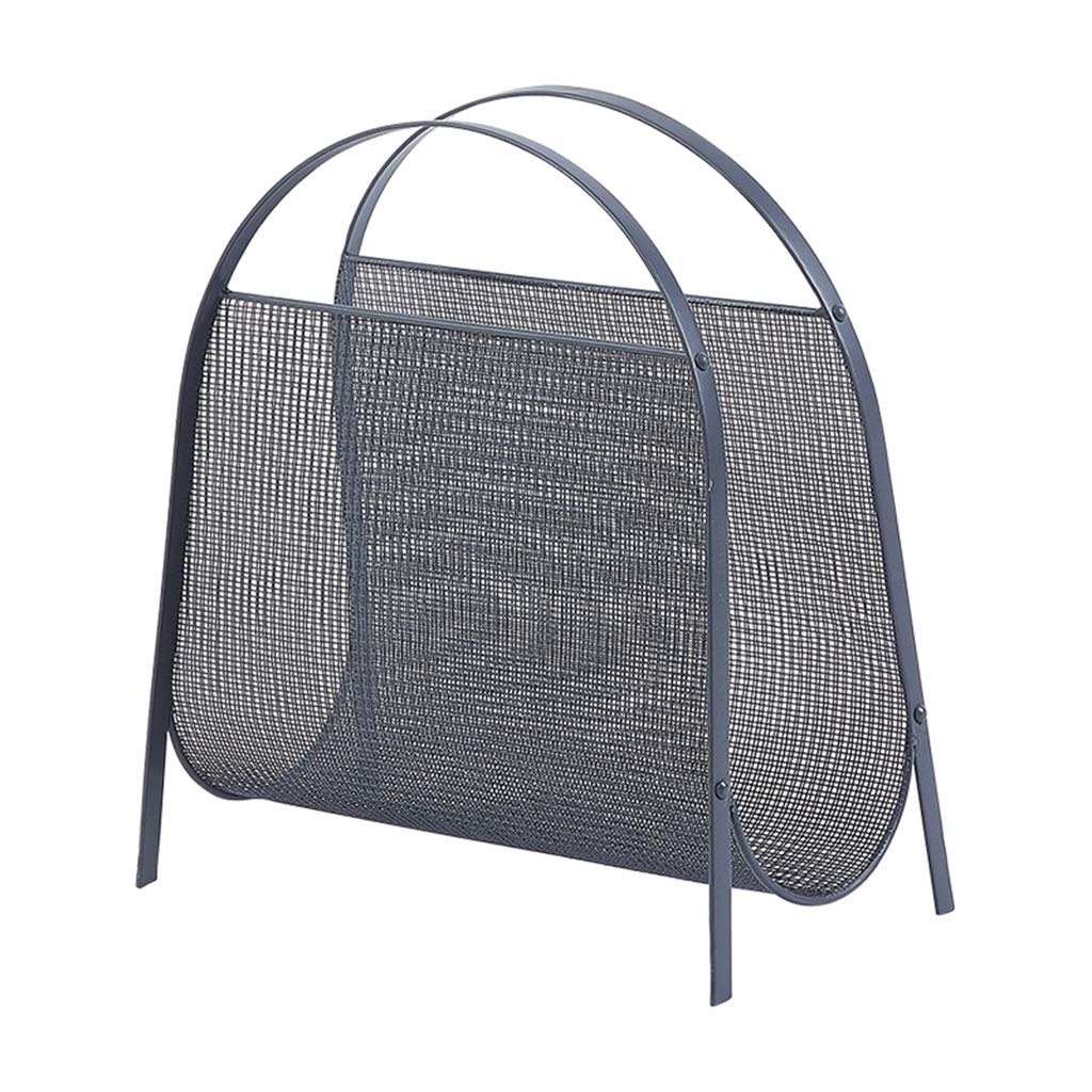 Black Iron Floor Magazine Rack - Stylish Living Room & Bedroom Storage Organizer for Books, Newspapers, and Magazines | Perfect for Home, Office, or Library Decor