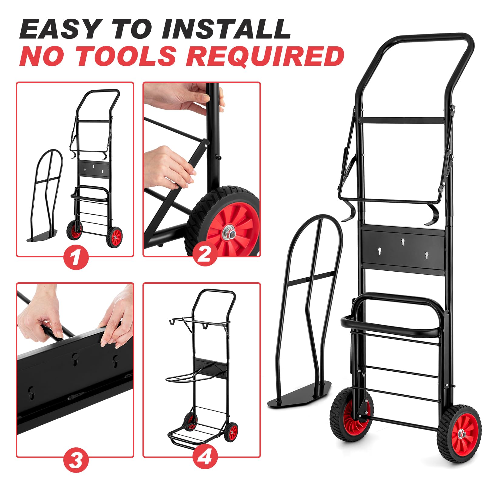 Heavy Duty Foldable Horse Saddle Cart with Wheels - 50