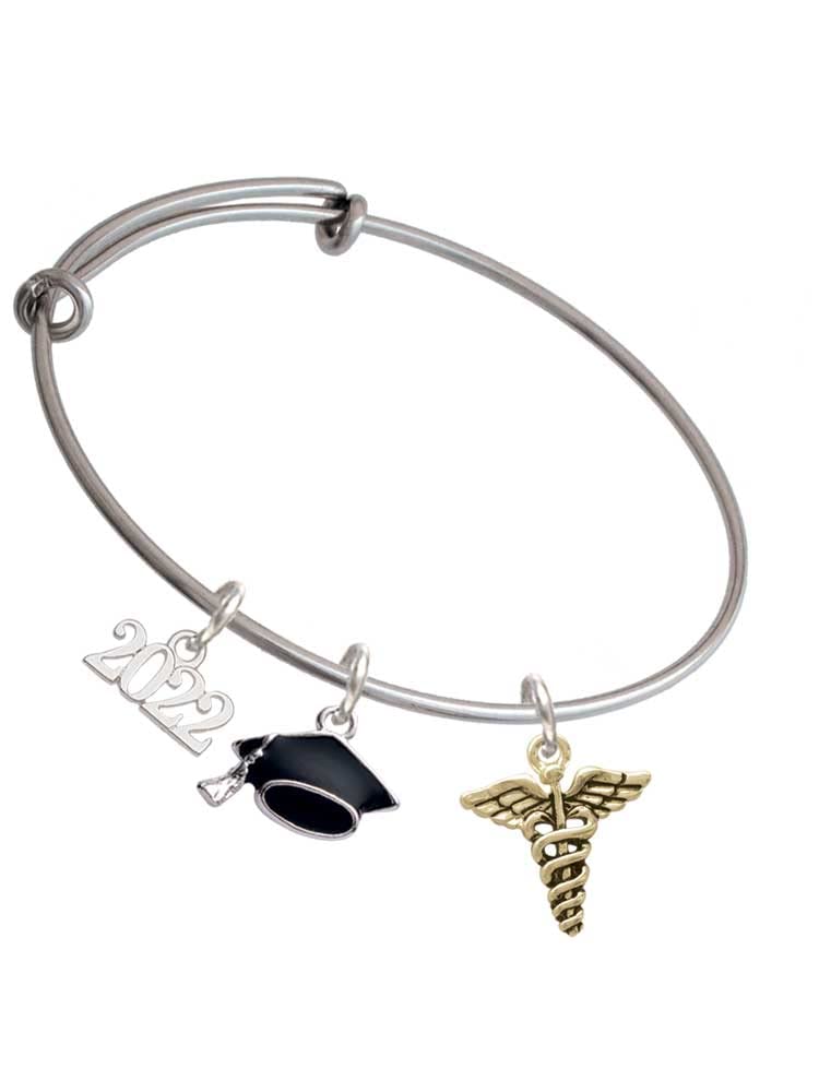 Caduceus Charm Bracelet for Graduation & Jewelry Gifts