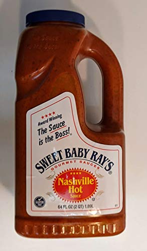 Sweet Baby Ray's Gourmet Nashville Hot Sauce - 64oz Bottle | Spicy BBQ Wing Sauce for Chicken, Ribs & Burgers | Perfect for Grilling, Tailgating & Game Day Parties