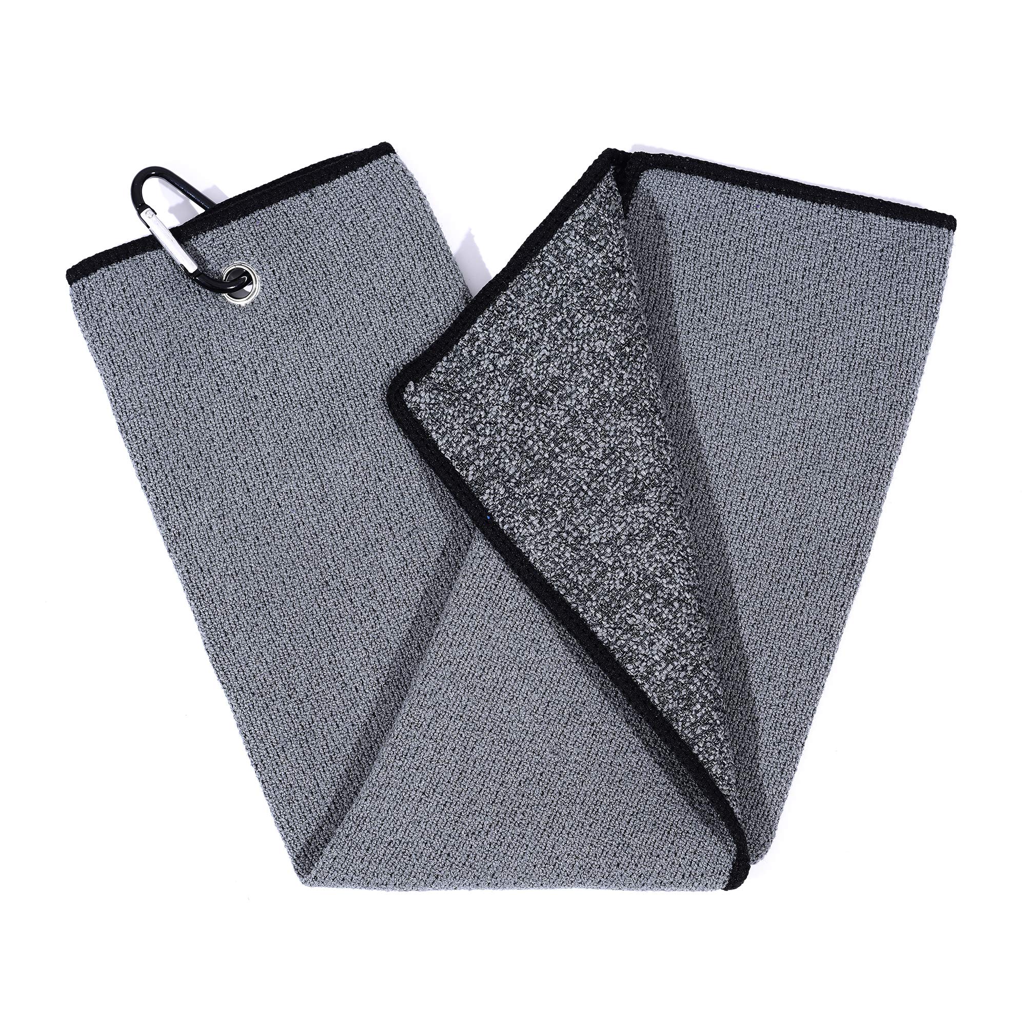 Tri-fold Golf Towel with Scrub & Soft Sides - Club & Ball Cleaning for Golfers