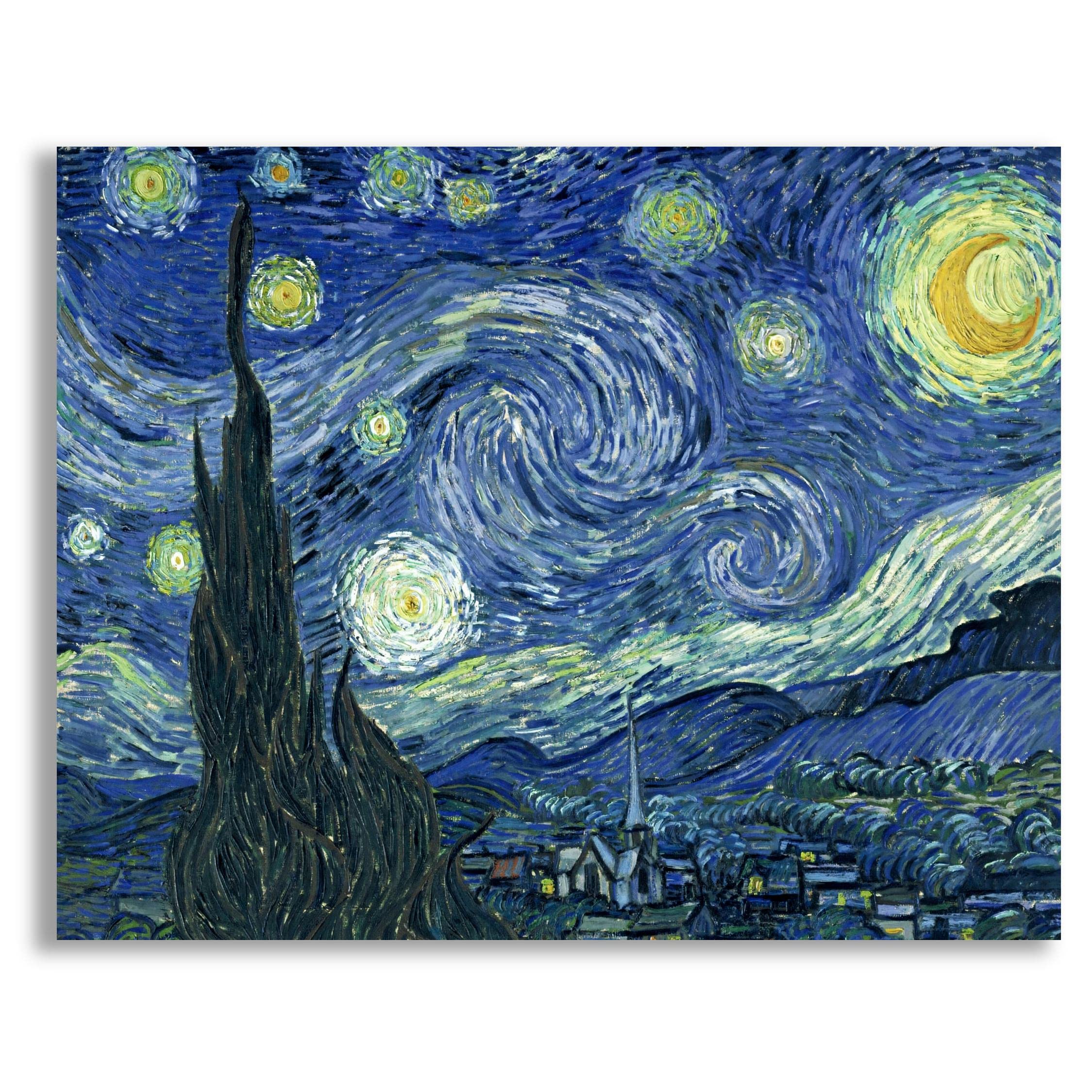 Starry Night by Vincent Van Gogh - Premium Unframed Wall Art Print | Home & Office Decor Poster | Perfect for Bedroom, Living Room & Study Room Walls | Great Gift for Art Lovers & Interior Design