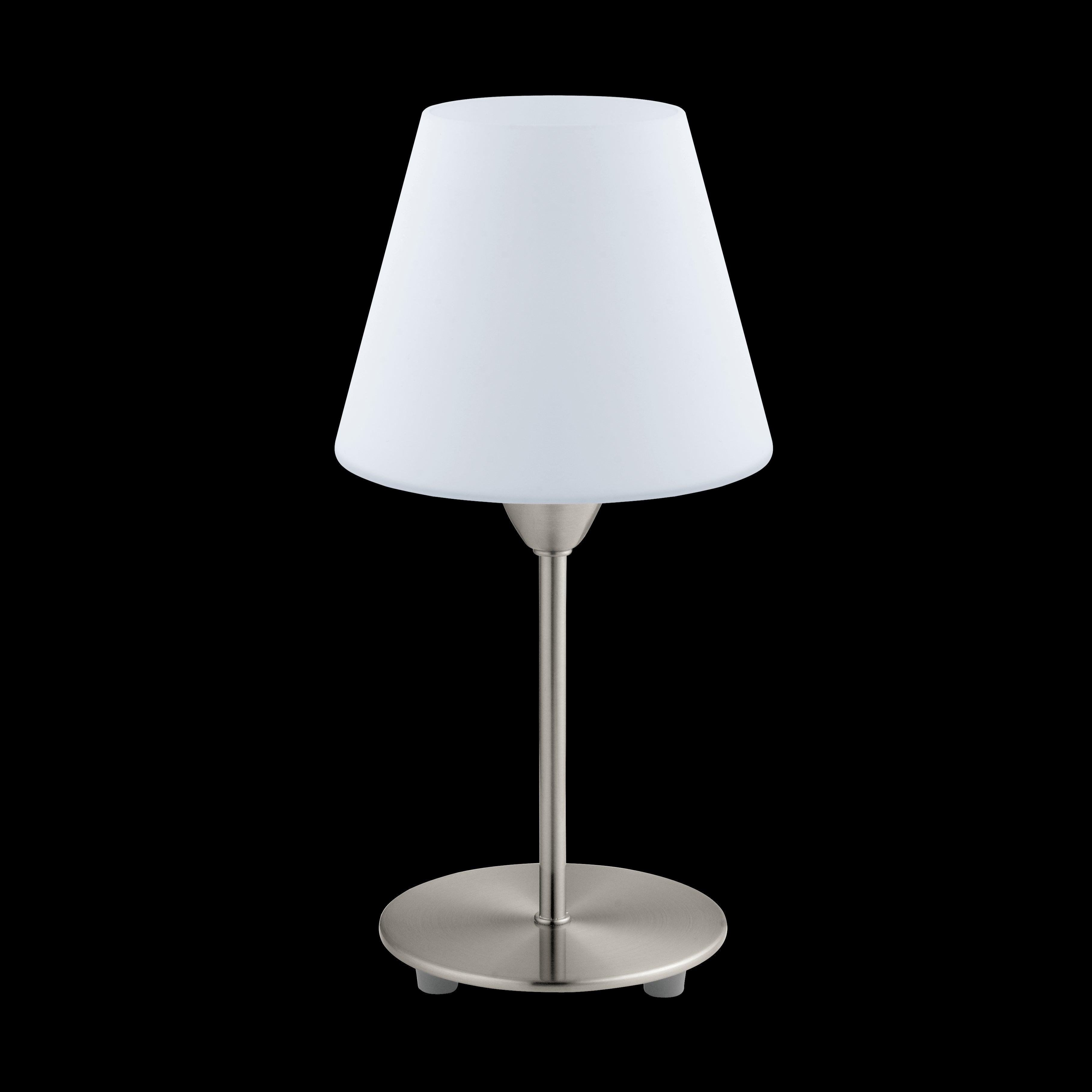 Eglo Damasco 1 Nickel & Opal Glass Table Lamp - Modern Bedside Lighting for Bedroom, Living Room, or Office Decor