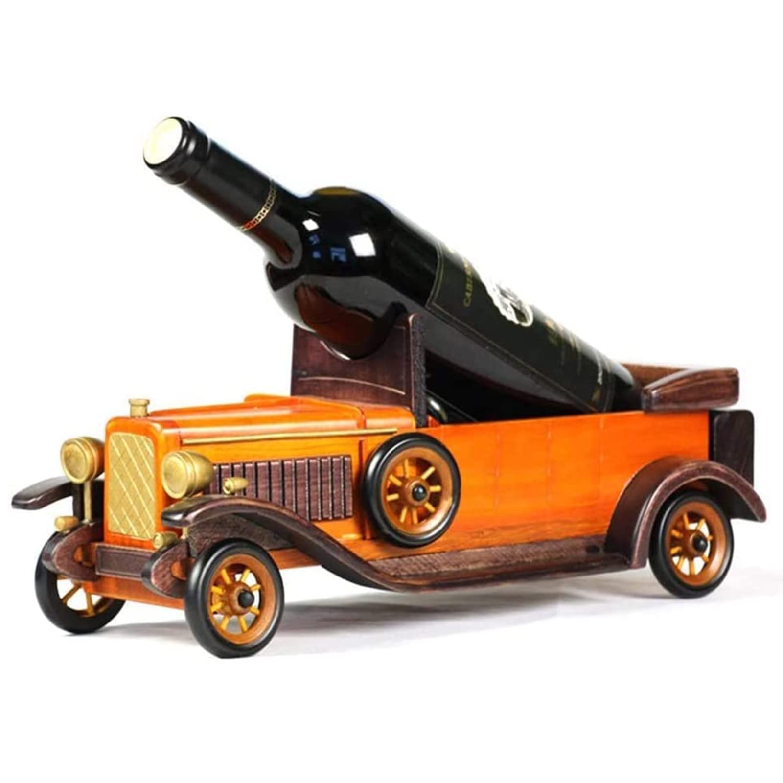Vintage Classic Car Solid Wood Wine Rack - Handcrafted Wine Bottle Holder for Home Bar, Kitchen & Dining Room Decor - Unique Desktop Storage for Wine Enthusiasts & Collectors