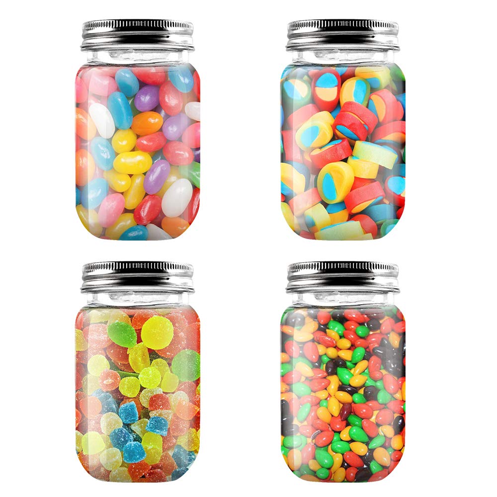 Novelinks 16oz Clear Plastic Jars with Screw-On Lids - BPA Free Refillable Round Containers for Slime, Kitchen & Household Storage (10 Pack) - Perfect for DIY Crafts, Food Storage & Organization