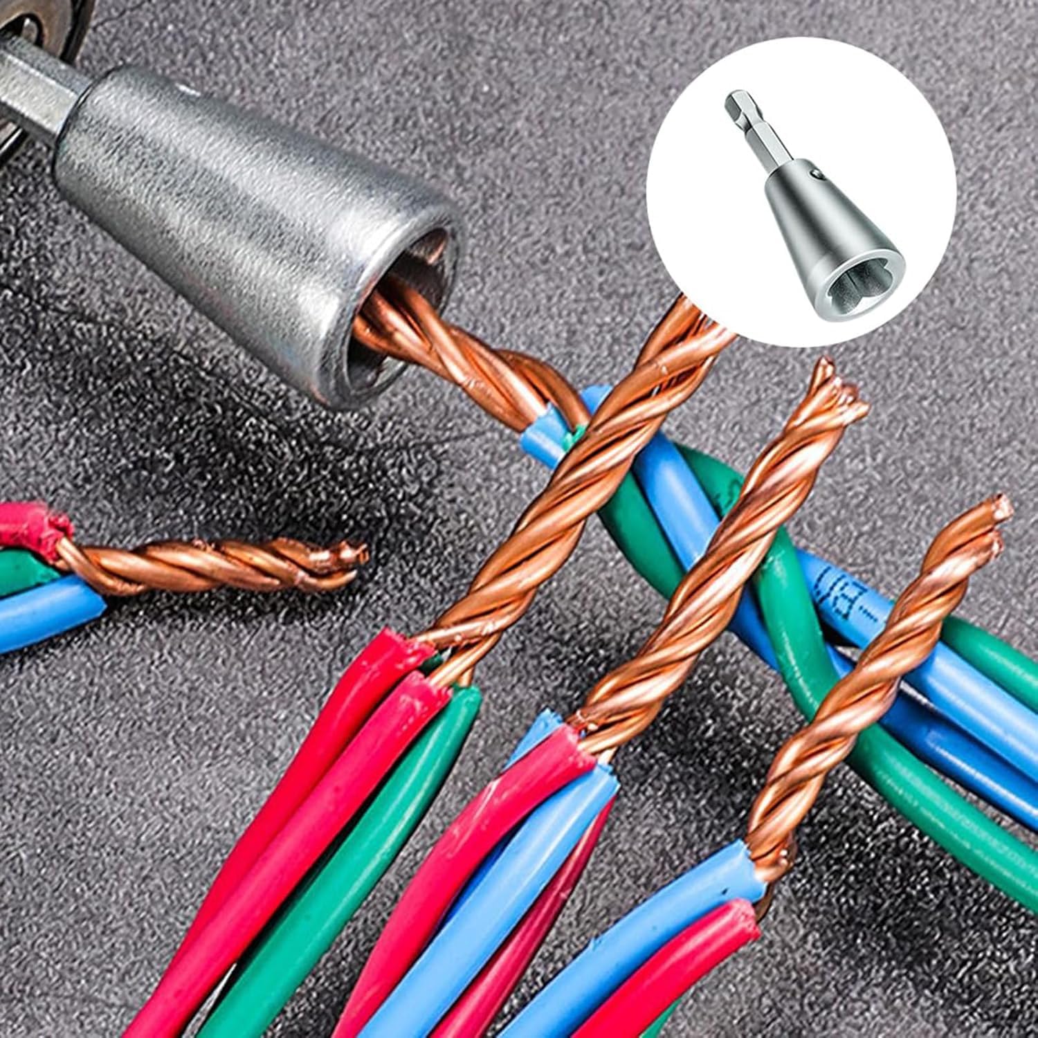 Automatic Wire Stripper and Twister Tool for Drill - Quick Cable Stripping & Wire Nut Twister - Portable Electrical Wire Connector Tool (2pcs) - Perfect for DIY Electrical Projects, Home Wiring, and Professional Electricians