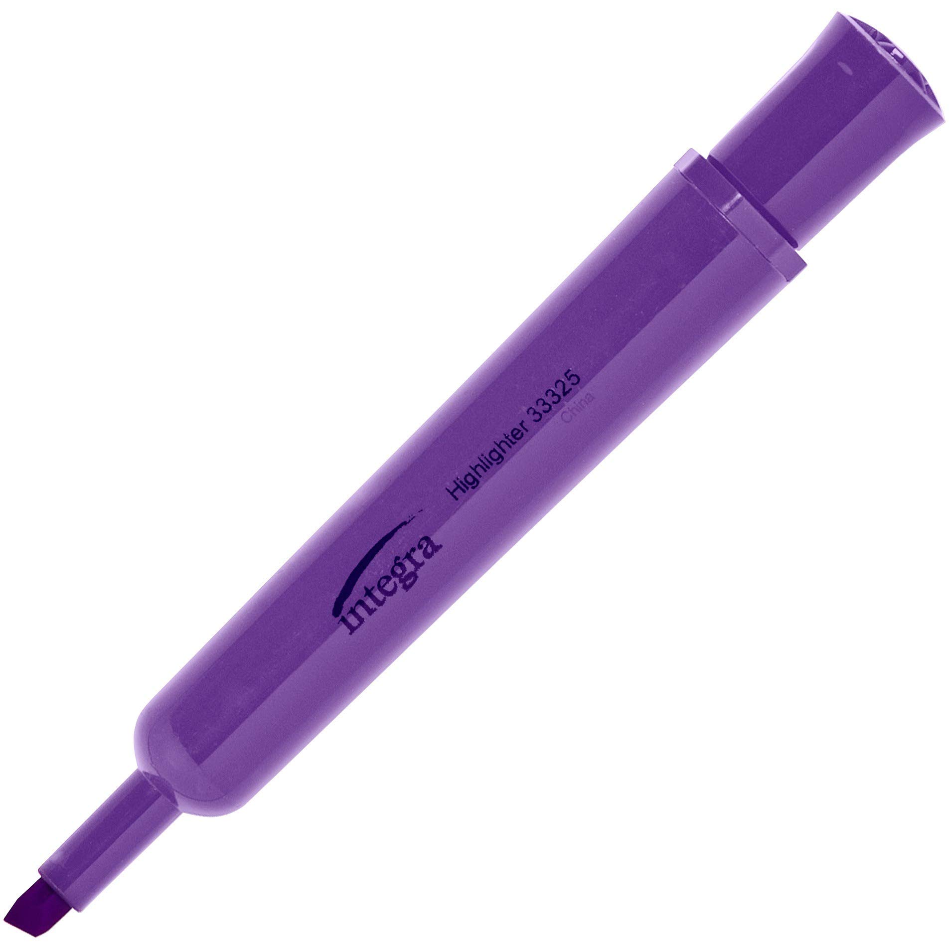 Integra 33325 Chisel Tip Desk Highlighter - 12 Pack, Fluorescent Purple - Perfect for Office, School & Study Notes Organization