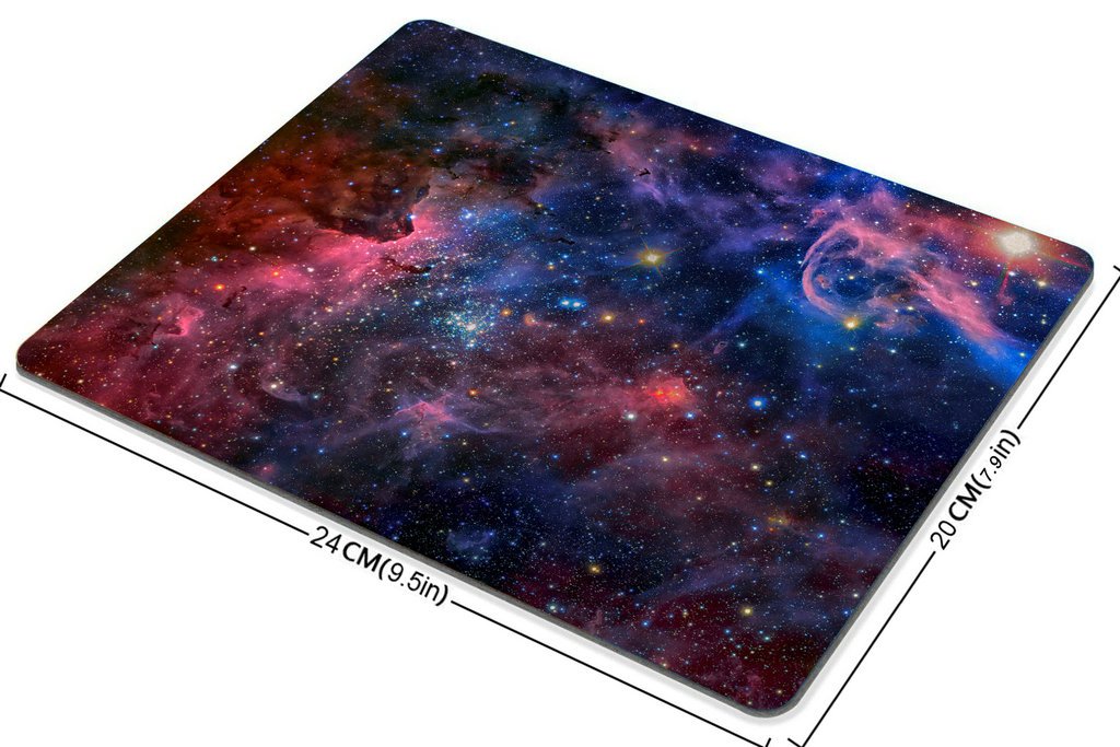 Custom Smooffly Gaming Mouse Pad - Beautiful Space Galaxy Carina Nebula Infrared Light Design with Non-Slip Rubber Base | Perfect for PC Gaming, Office Work & Computer Setup Accessories