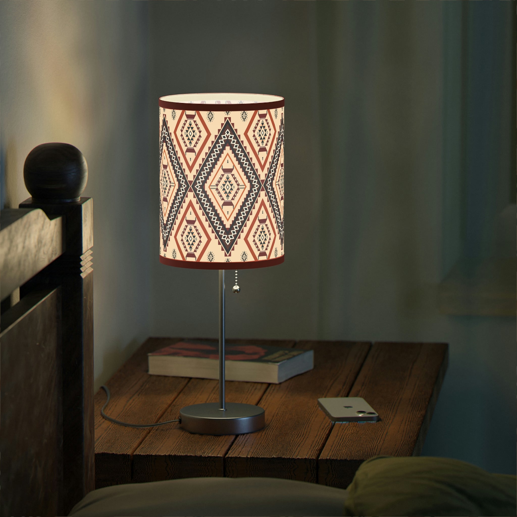 Southwestern Style Table Lamp for Bedroom & Living Room - Adjustable Reading Light with US/CA Plug - Perfect for Nightstands, Sofa Side Tables and Home Office Desks