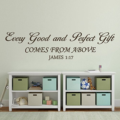 Christian Bible Wall Decal - Nursery Quote Sticker for Baby Room Decor