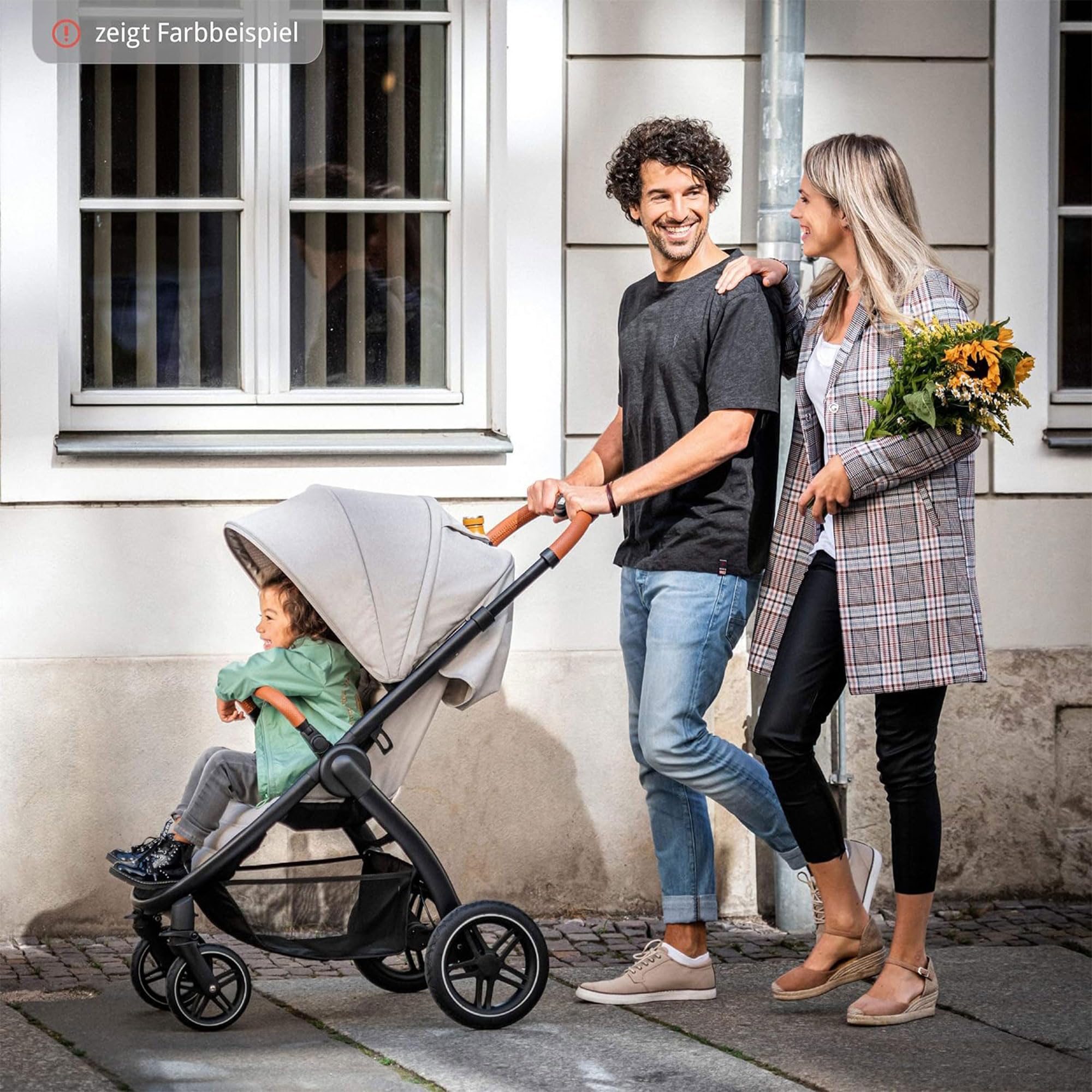 Hauck Uptown Deluxe Stroller - Lightweight Compact Foldable Baby Stroller with One-Hand Fold, Adjustable Reclining Seat & Height, Cup Holder, Supports Up to 55 lbs - Melange Black - Perfect for City Walks, Shopping & Travel