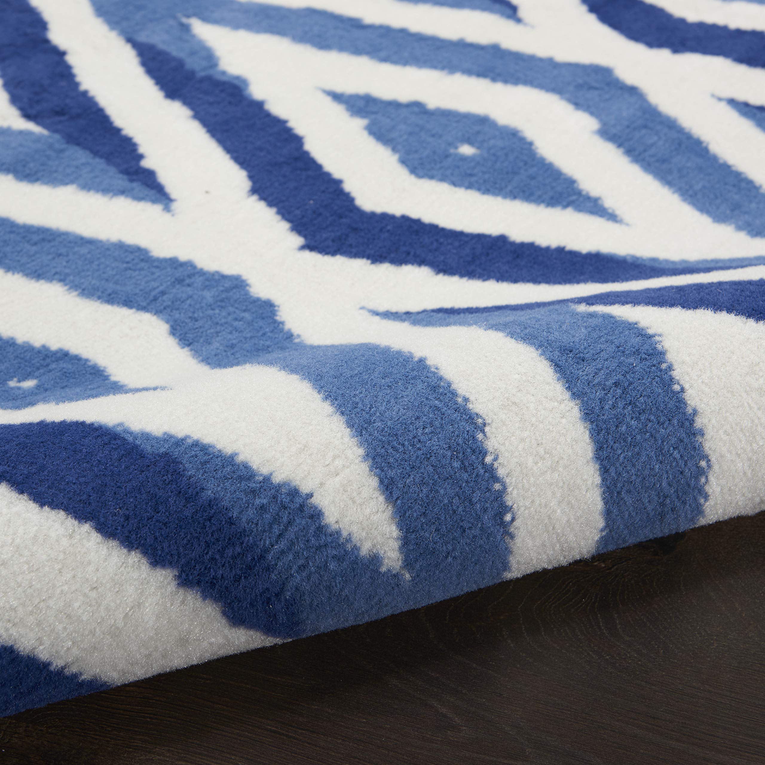 Nourison Whimsicle Diamond Ivory Blue 8' x 10' Area Rug - Easy to Clean, Non-Shedding, Stain Resistant for Bedroom, Living Room, Dining Room & Kitchen | Soft & Durable Indoor Rug for Home Decor (8x10)