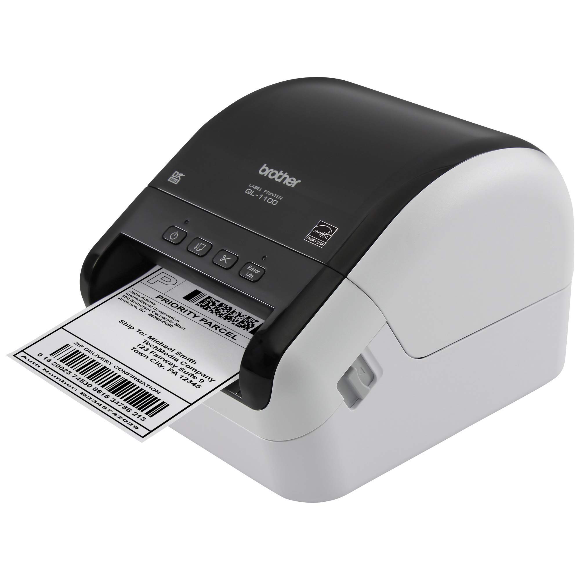Brother RQL1100 Fast High-Speed Compatible Label Printer (Renewed) - Black 4 Inch Thermal Printer for Shipping, Barcode & Retail Labels - Perfect for Small Business, Warehouse & Office Use
