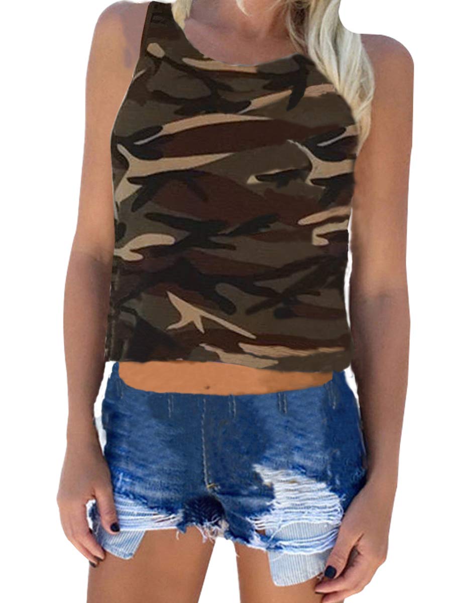 Zcavy Women's Cute Racerback Crop Tank Top - Breathable Workout Shirt for Running, Yoga & Gym - Trendy Sleeveless Muscle Tee for Summer Fitness