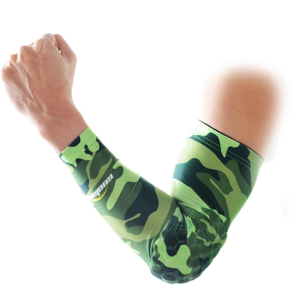 Camouflage Green Arm Sleeve with Protective Padding - Tactical Sports & Outdoor Activities Gear for Hunting, Airsoft & Paintball