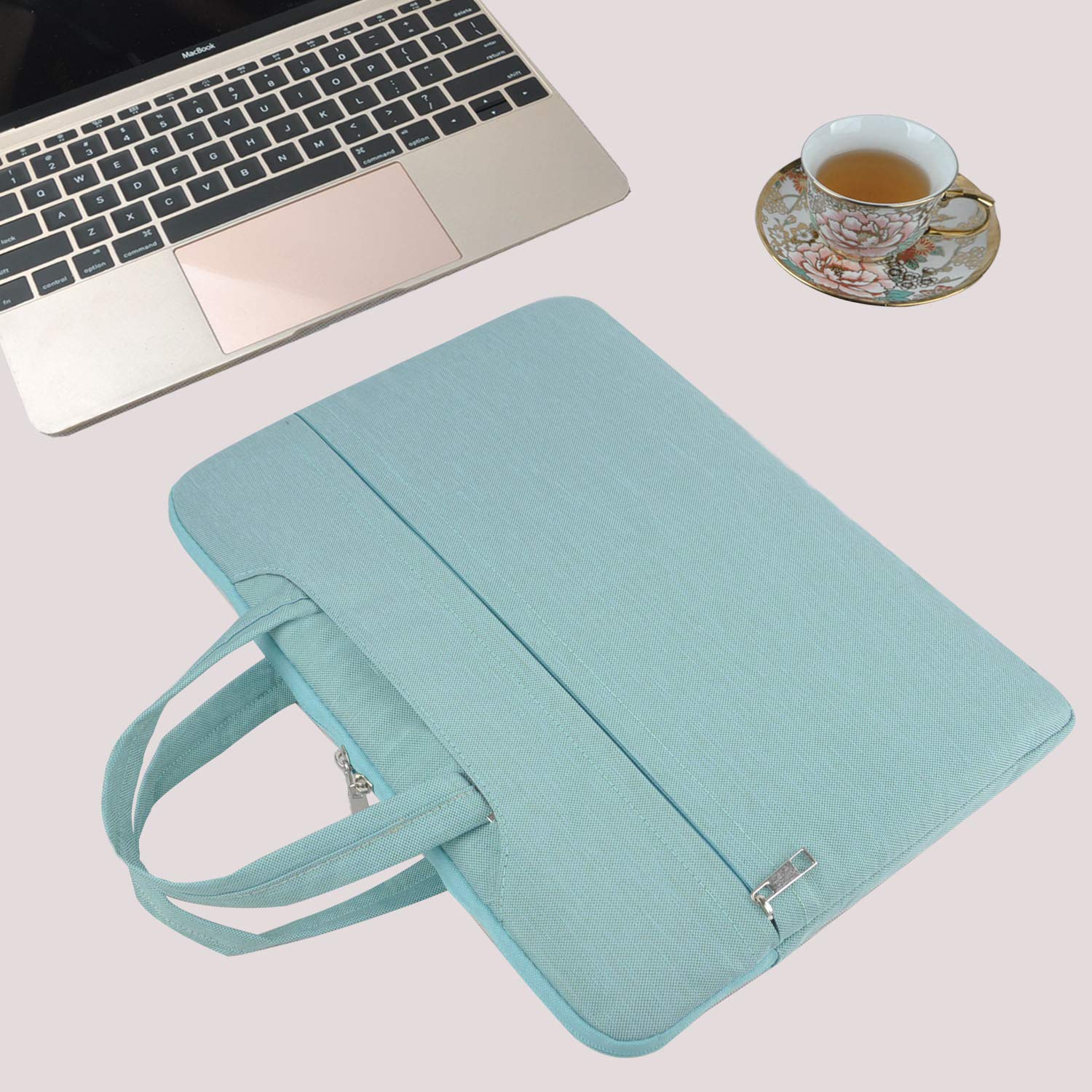 Laptop Bag 15.6 - HESTECH Slim Laptop Carrying Case Sleeve for 14-15.6 Inch MacBook Pro, Acer Aspire E 15, Chromebook 14, Lenovo, Dell, HP, Asus - Durable Green Design for Work, School & Travel