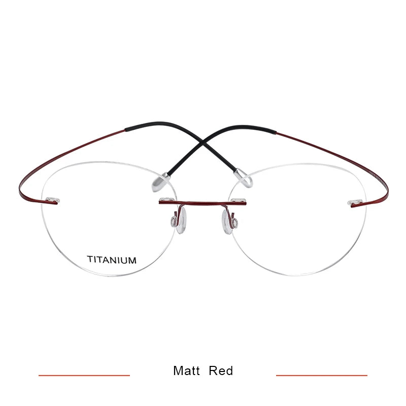Brightzone Women's Rimless Oval Round Titanium Eyeglasses 71617 - Lightweight Comfortable Glasses for Work, Reading & Everyday Use
