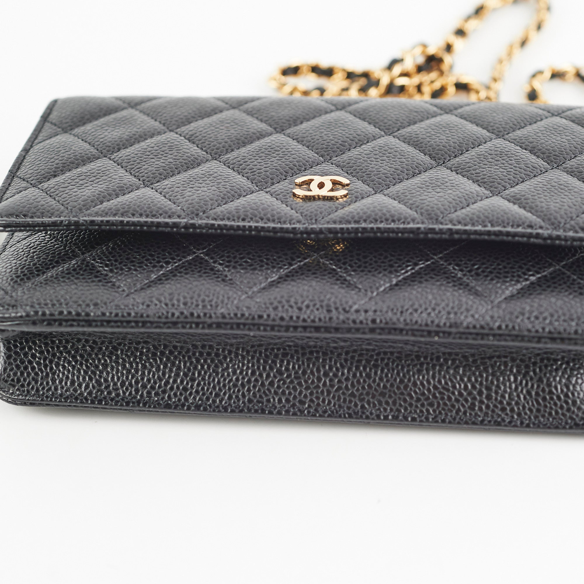 Chanel Caviar Quilted Wallet On Chain Black Crossbody Bag - Elegant & Stylish for Parties, Dates & Evening Events