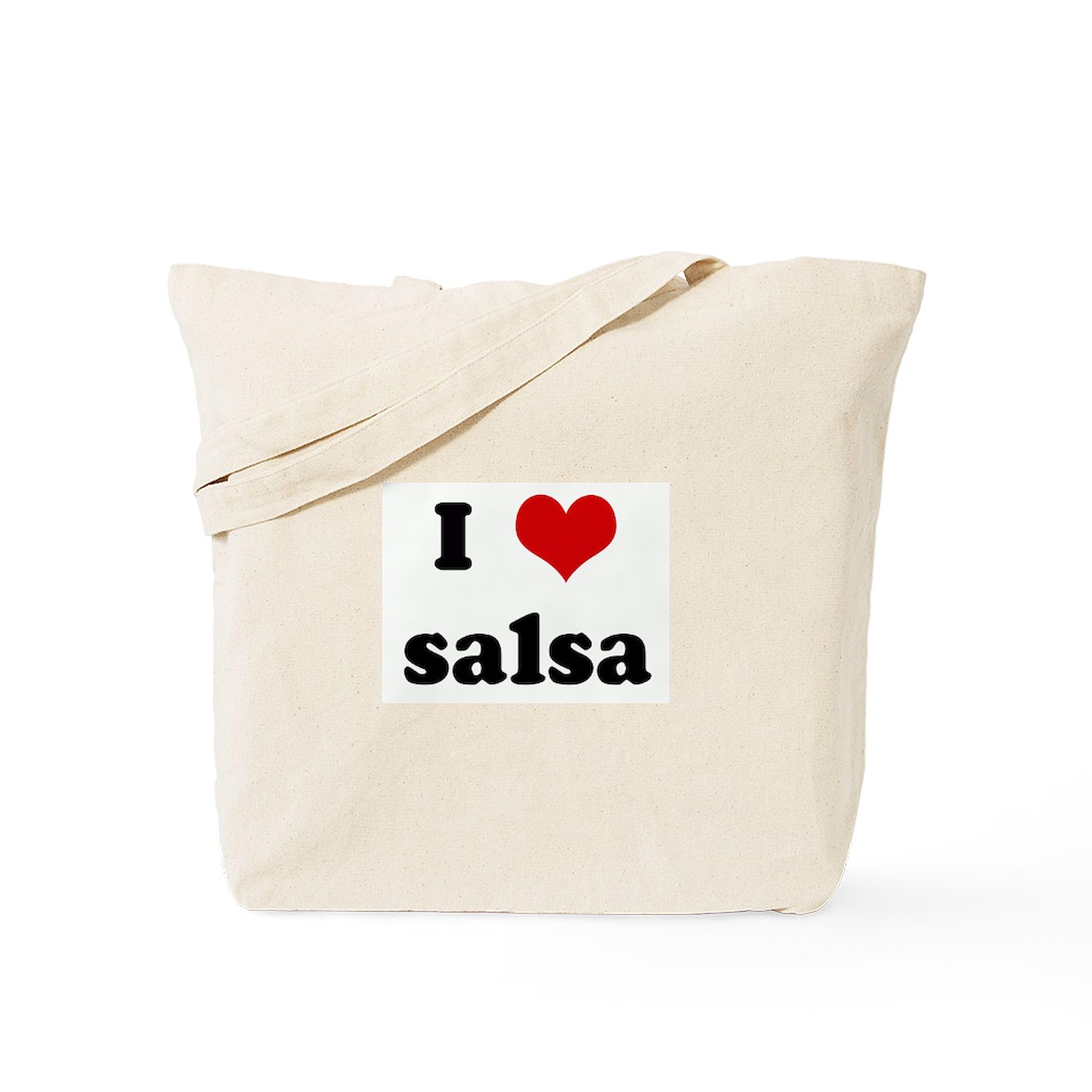 I Love Salsa Tote Bag - Natural Canvas Reusable Shopping Bag for Groceries, Beach & Everyday Use | Eco-Friendly & Durable