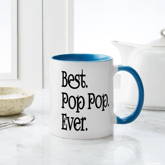 Best Pop Pop Ever 11 oz (325 ml) Ceramic Coffee Mug - Funny Novelty Gift for Dad, Grandpa & Pop Culture Fans - Perfect for Home, Office & Coffee Lovers