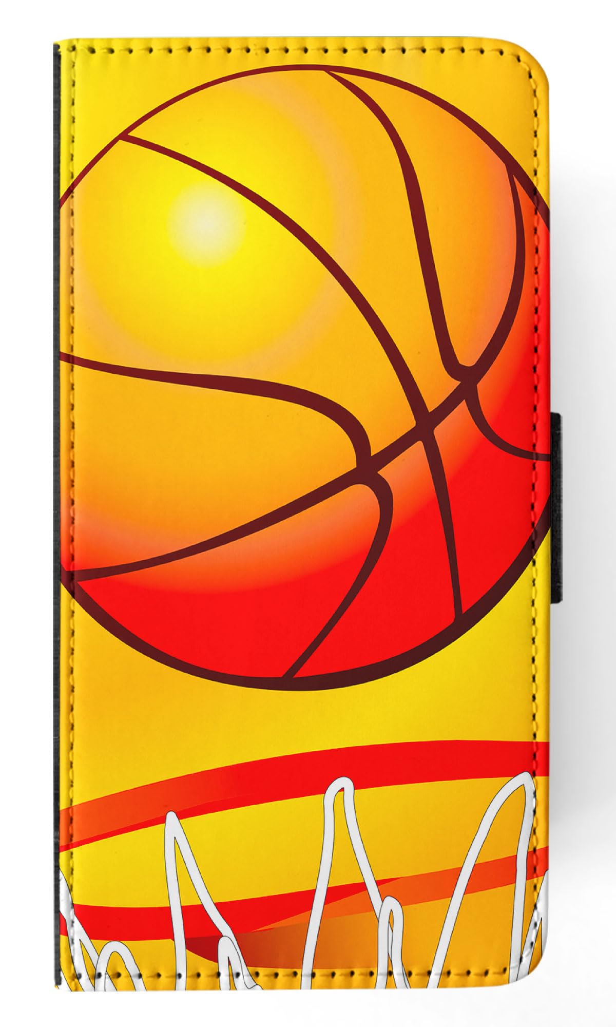 Basketball & Basketball Ring 2 FLIP Wallet Phone Case for Apple iPhone 15 Pro Max - Stylish Protective Cover with Card Holder for Sports Fans & Everyday Use